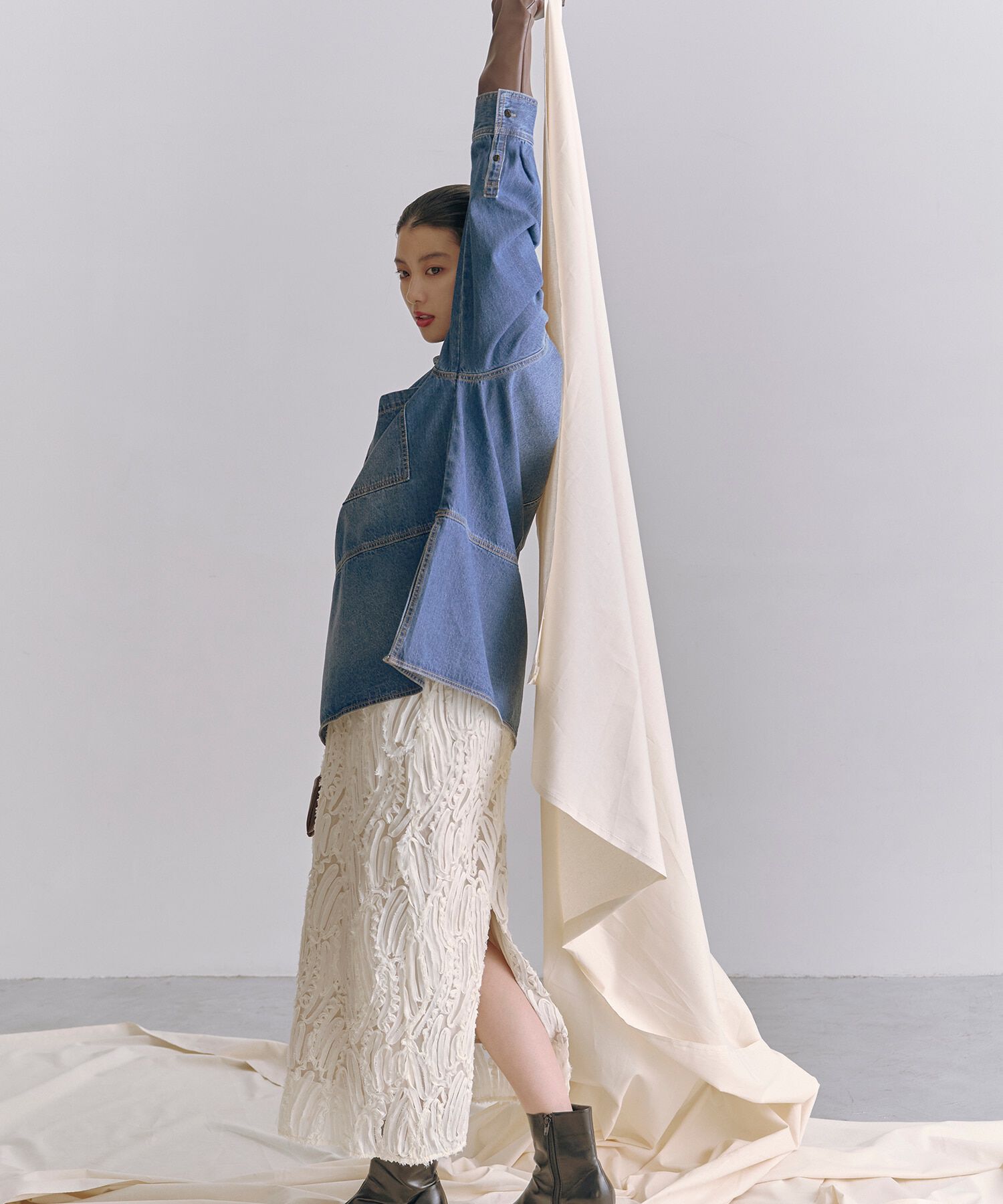  「シアー刺繍スカート」|スカート|