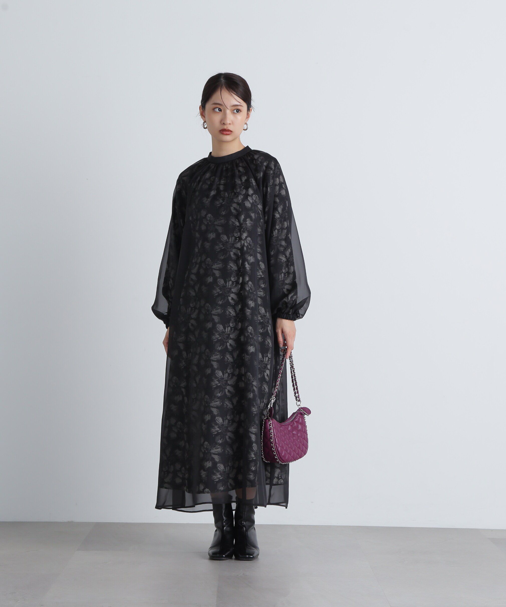  「シアーレイヤードプリントワンピース」|ワンピース|