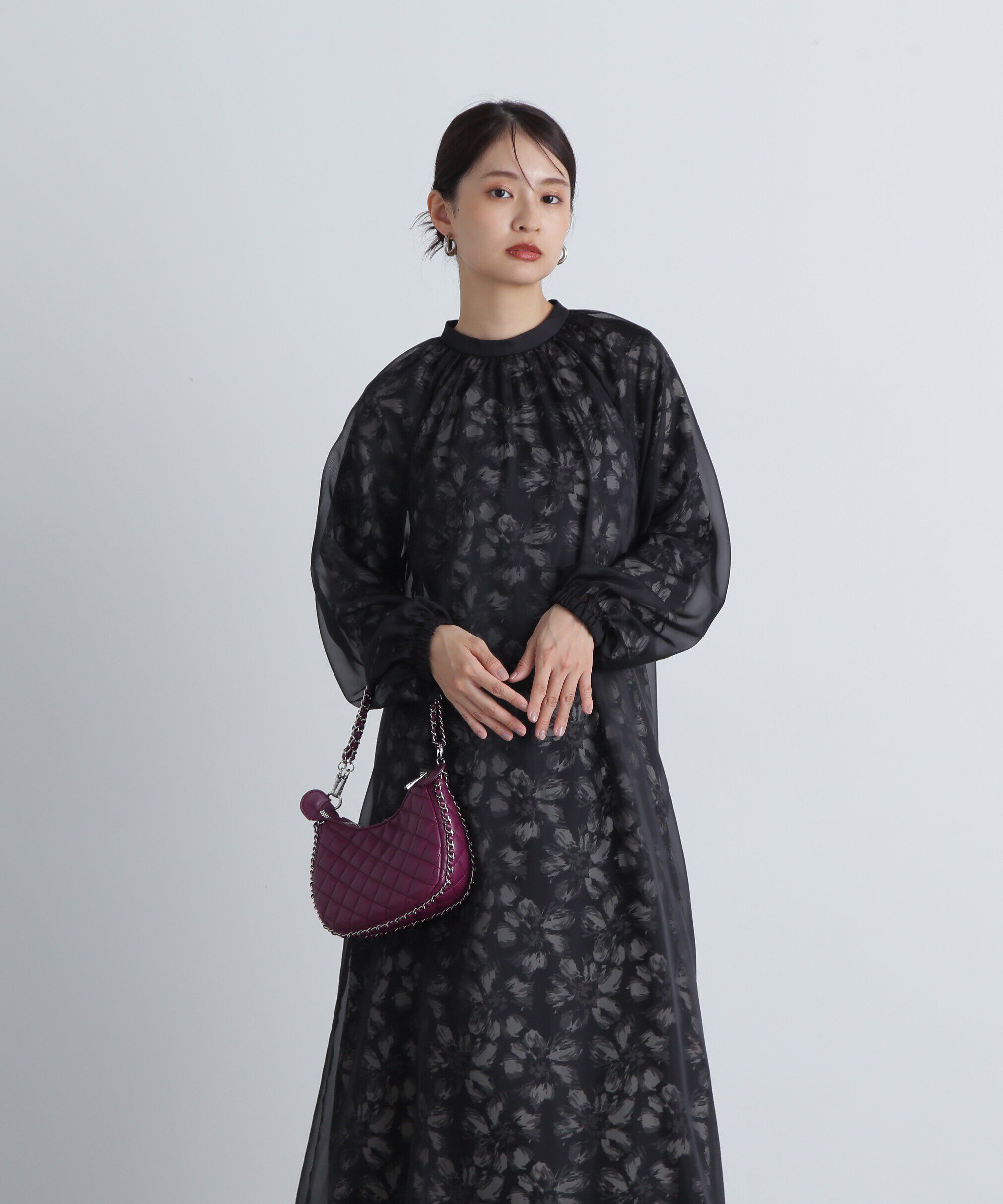  「シアーレイヤードプリントワンピース」|ワンピース|