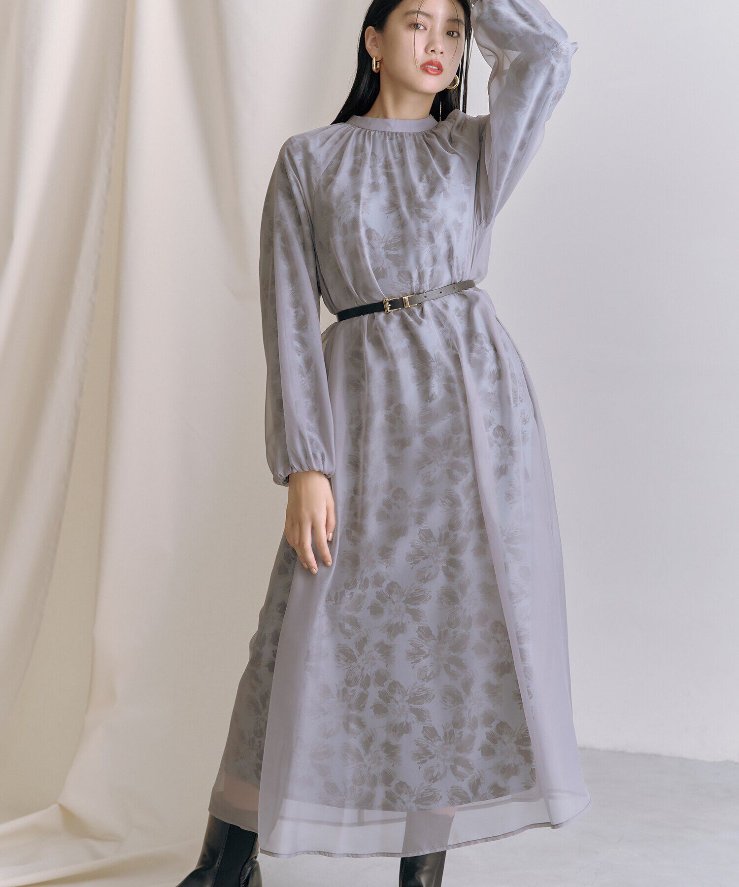  「シアーレイヤードプリントワンピース」|ワンピース|