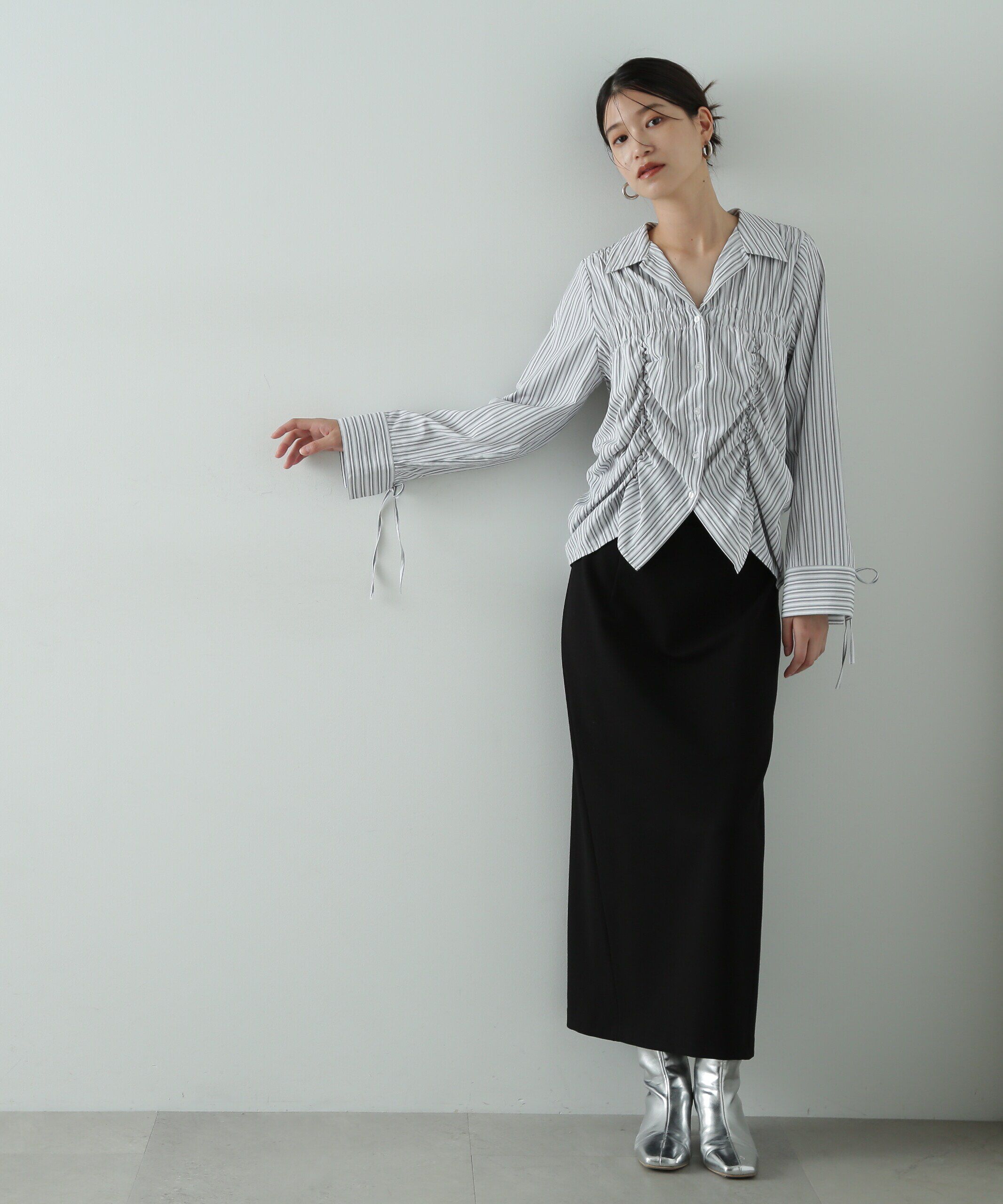  「シャーリングデザインシャツ」|シャツ・ブラウス|