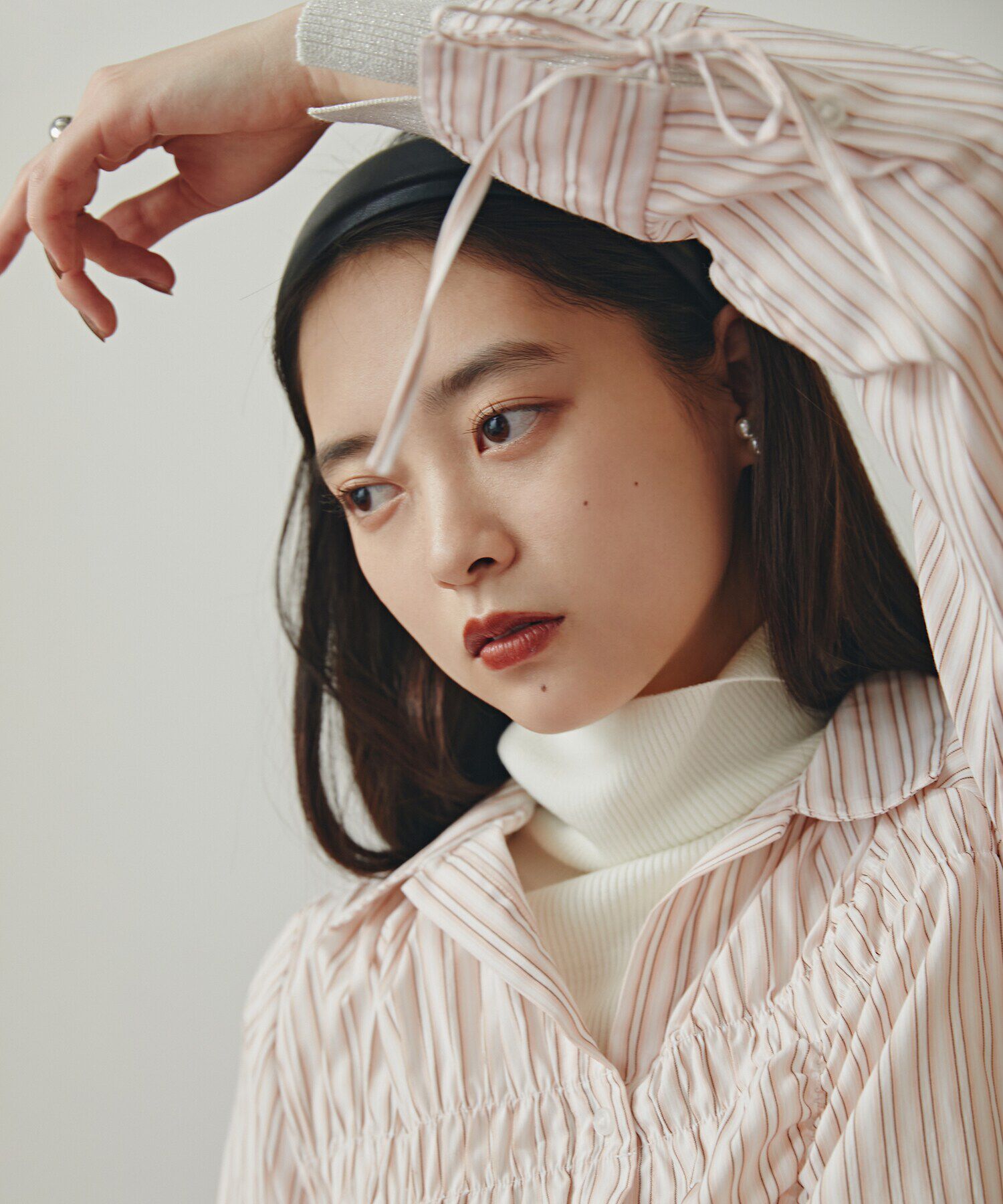  「シャーリングデザインシャツ」|シャツ・ブラウス|ピンクストラ 1