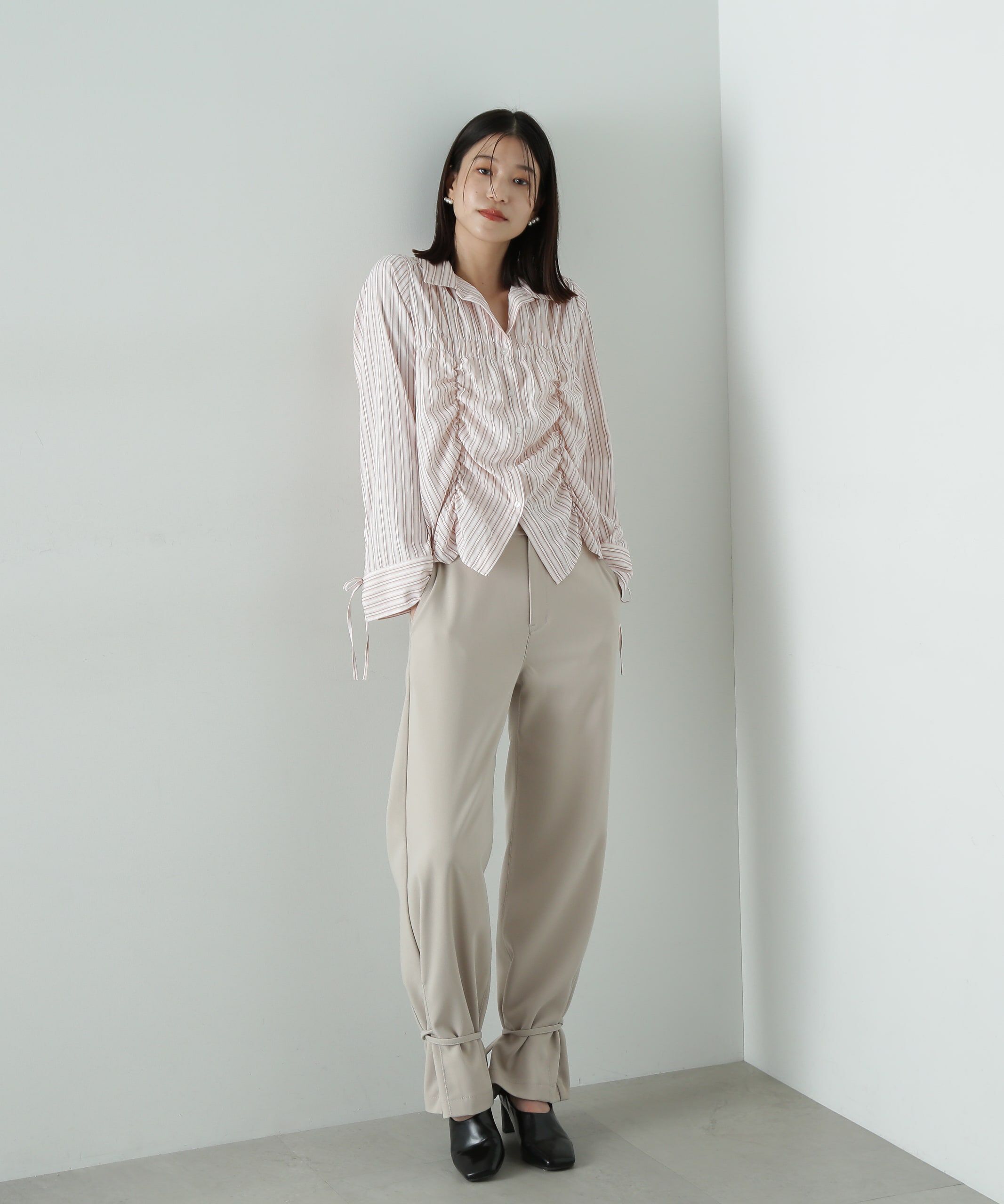  「シャーリングデザインシャツ」|シャツ・ブラウス|