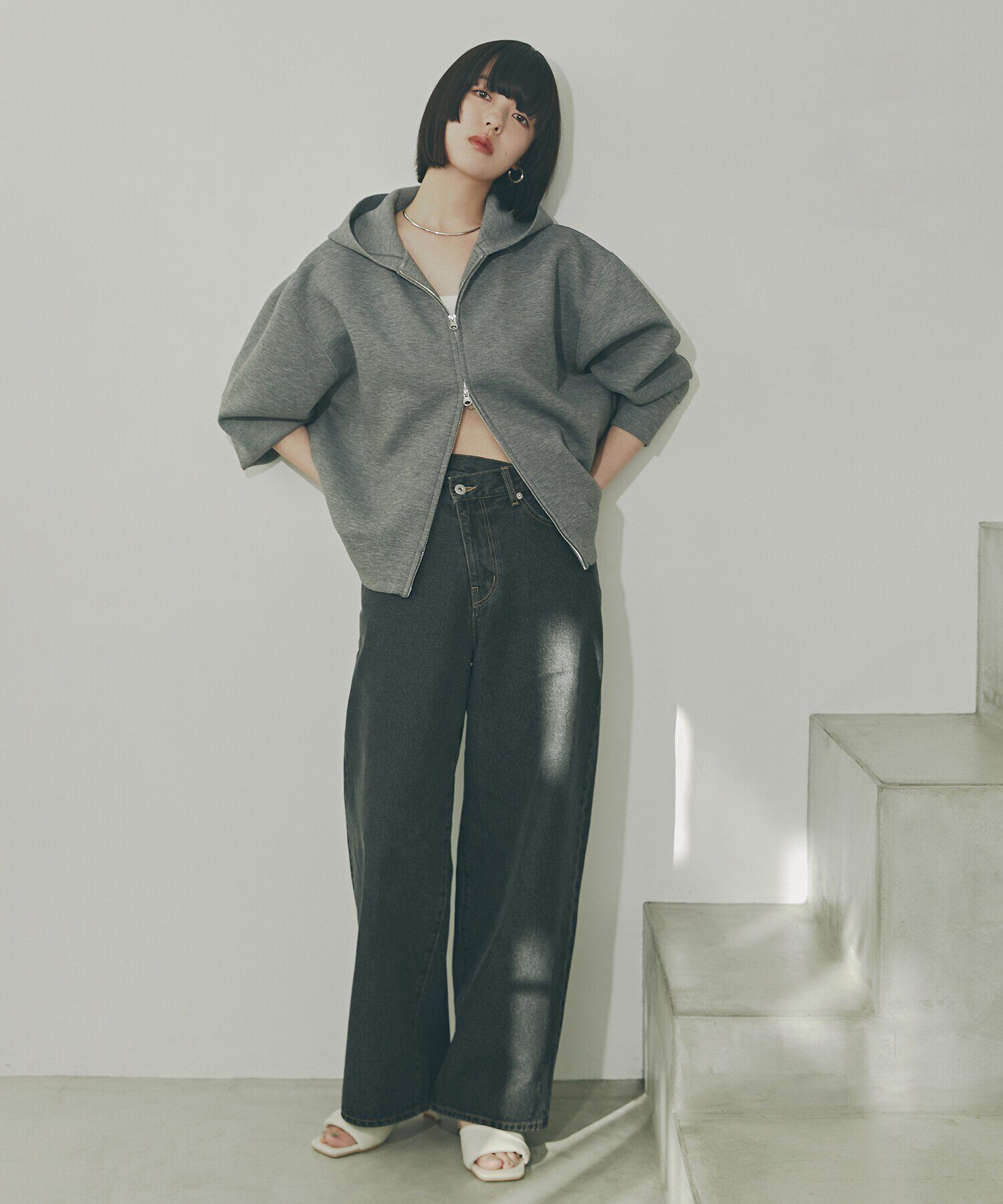  「ダンボールフォルムジップフーディー」|Tシャツ・カットソー|