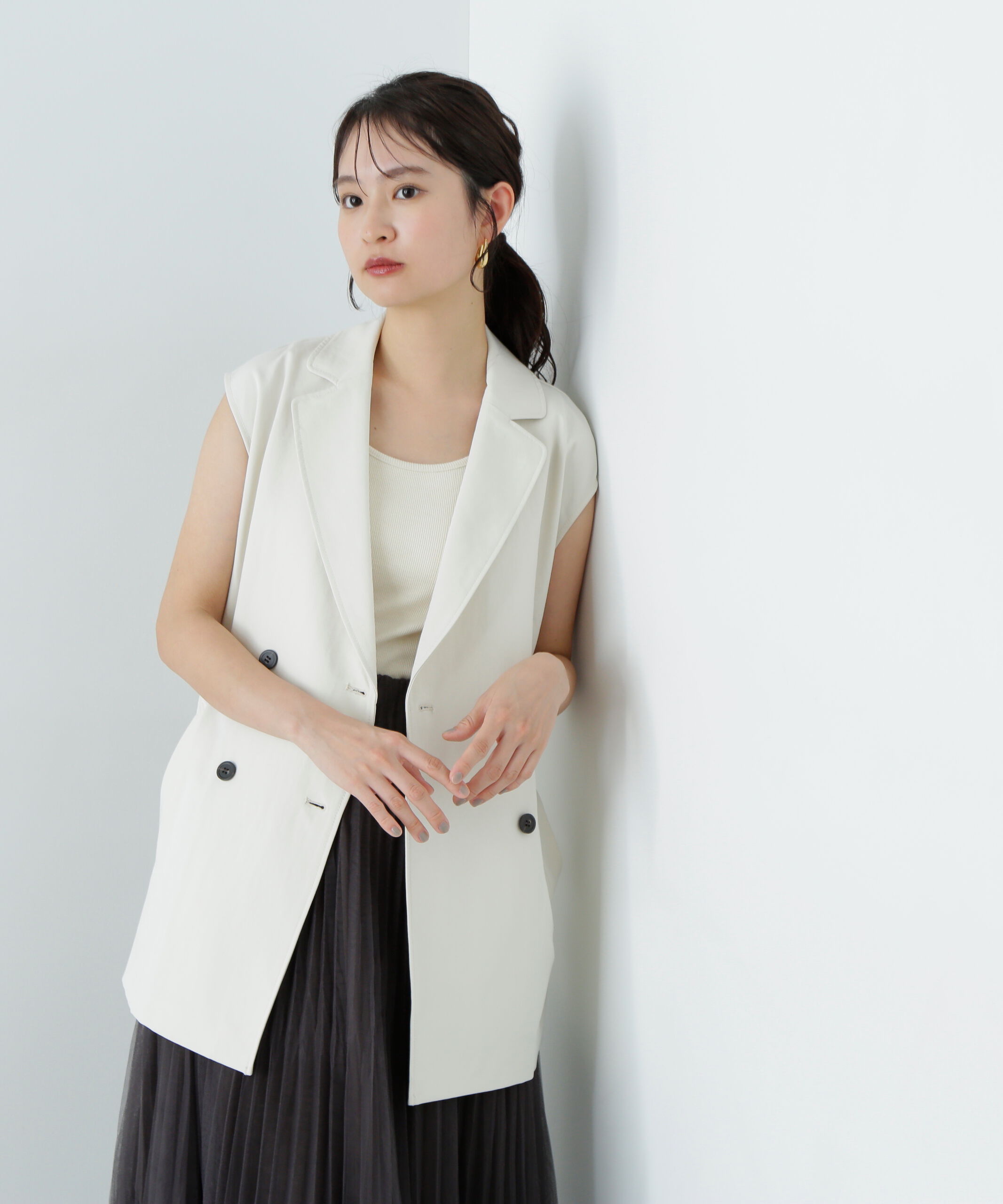  「トレンチ風ジレ」|ブルゾン・スタジャン|