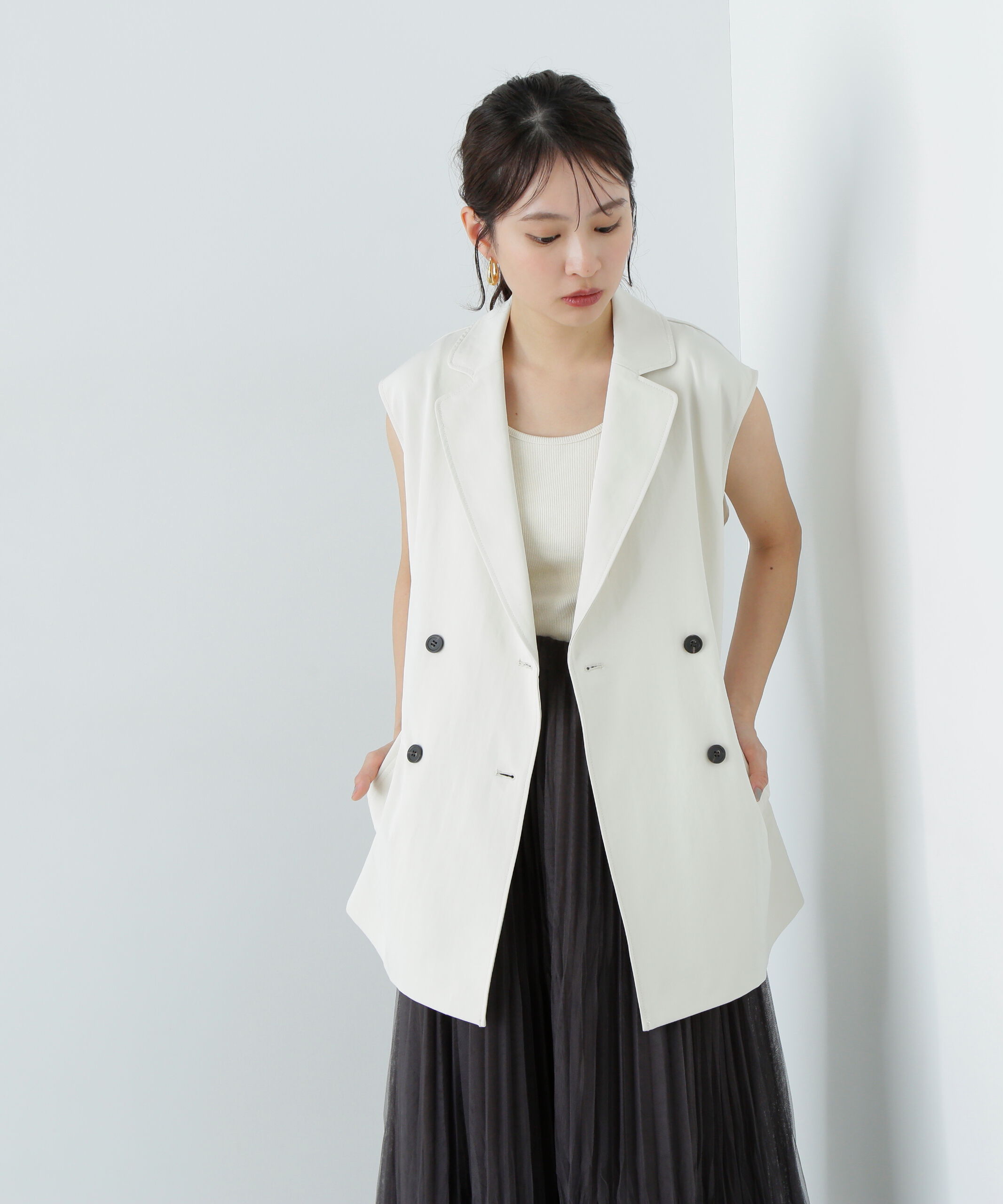  「トレンチ風ジレ」|ブルゾン・スタジャン|