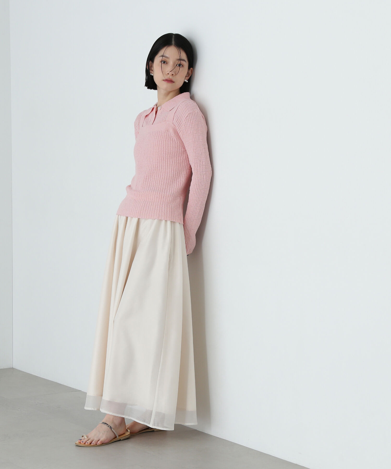  「襟付きカーディガン＆キャミセット」|ニット・セーター|