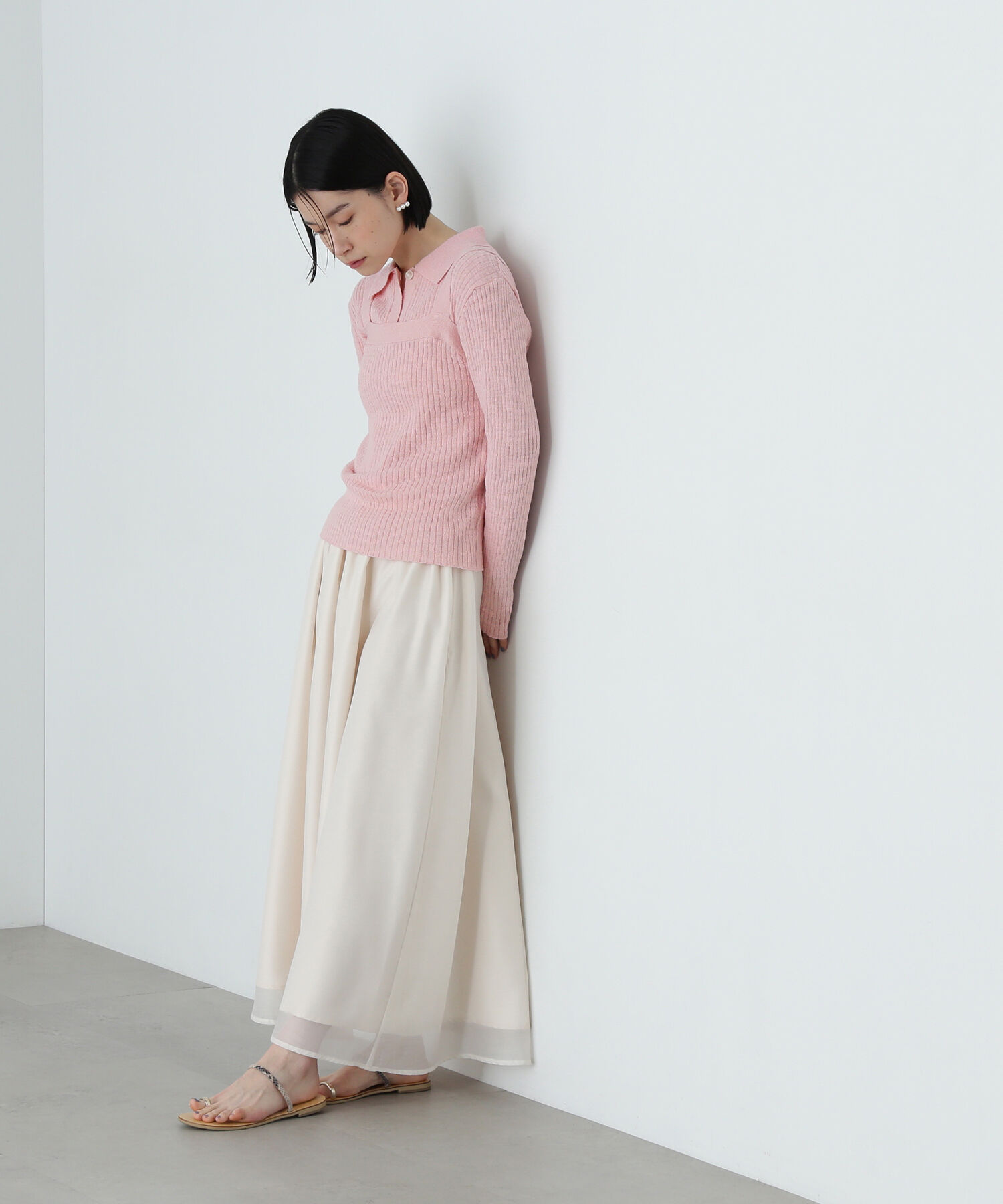  「襟付きカーディガン＆キャミセット」|ニット・セーター|