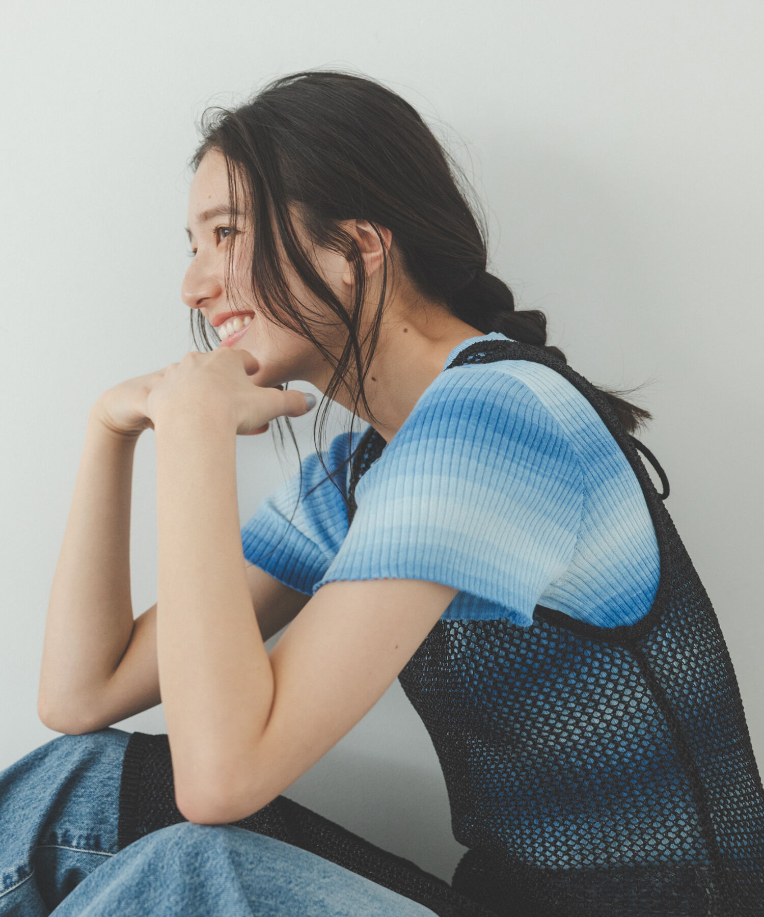  「グラデーションボーダーニット」|ニット・セーター|ブルー&times;スト  2