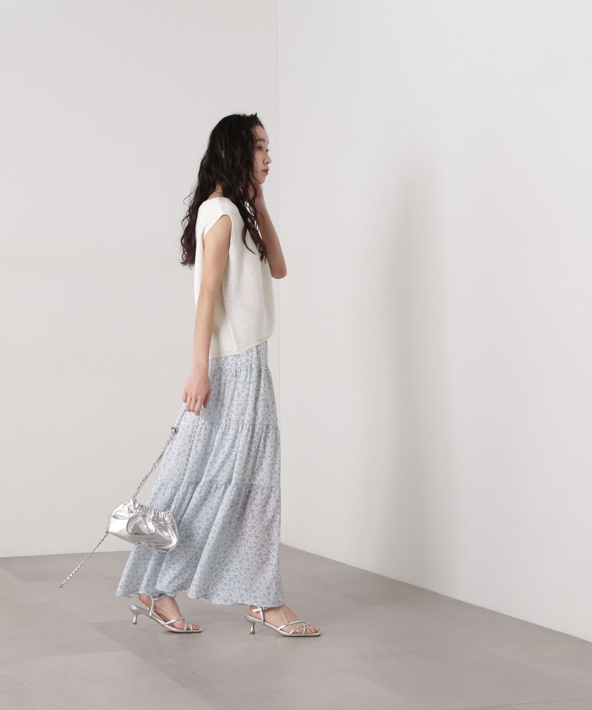  「スパンコールノースリーブニット」|ニット・セーター|