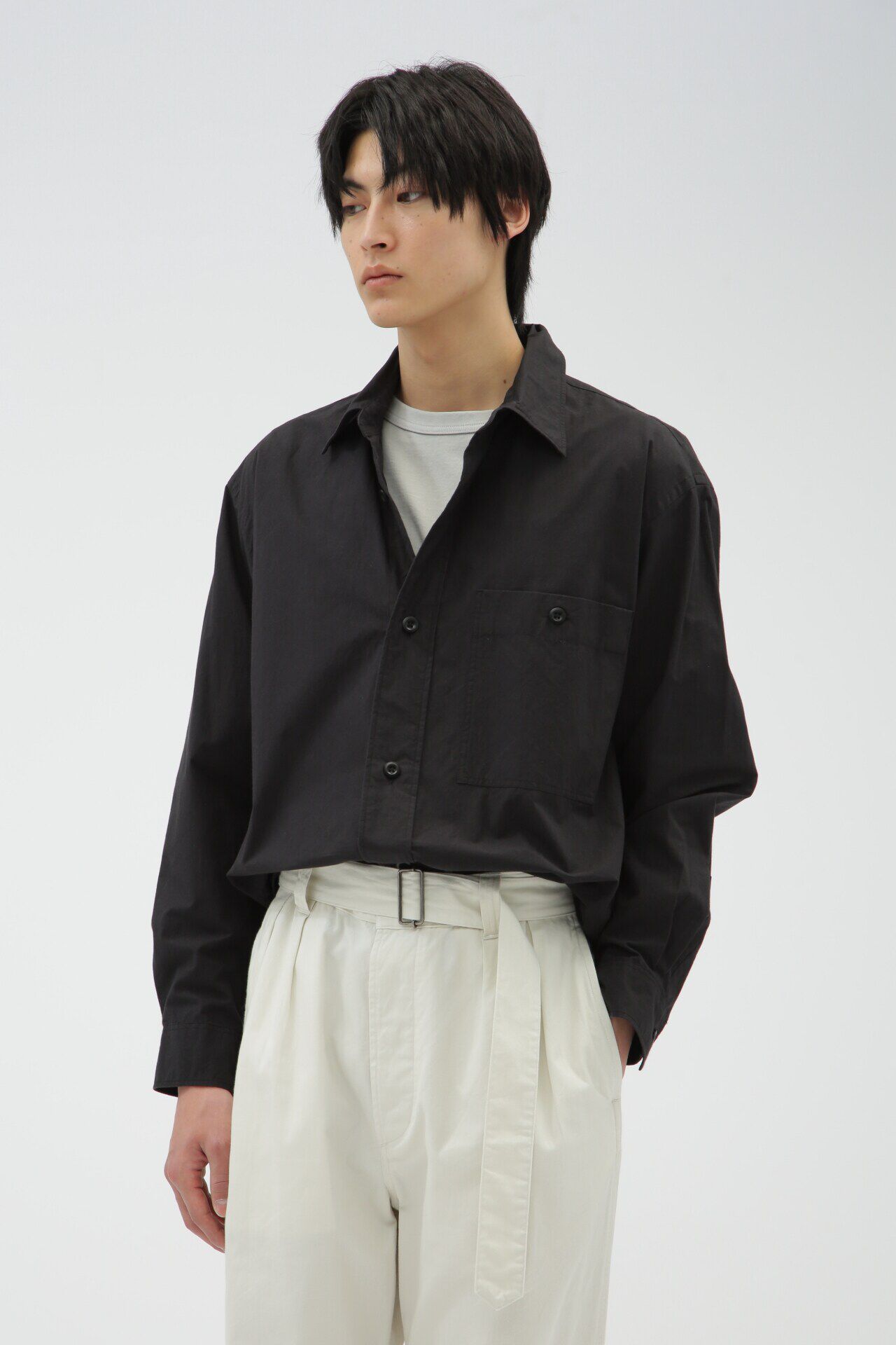 MHL.「WASHED COTTON POPLIN」|シャツ・ブラウス|BLACK