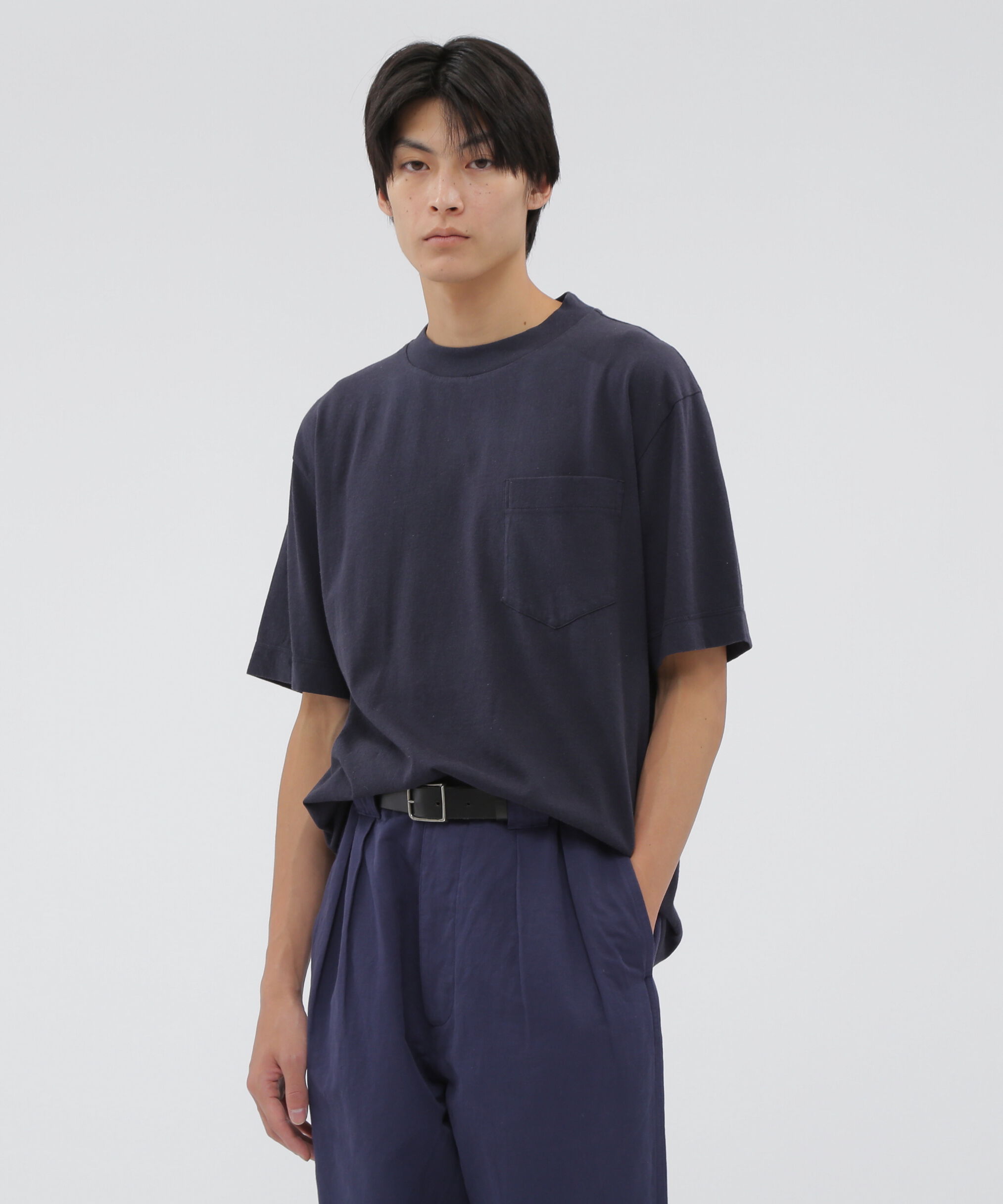 MHL.「SUPERLIGHT COTTON JERSEY TOP」|Tシャツ・カットソー|DARK NAVY1