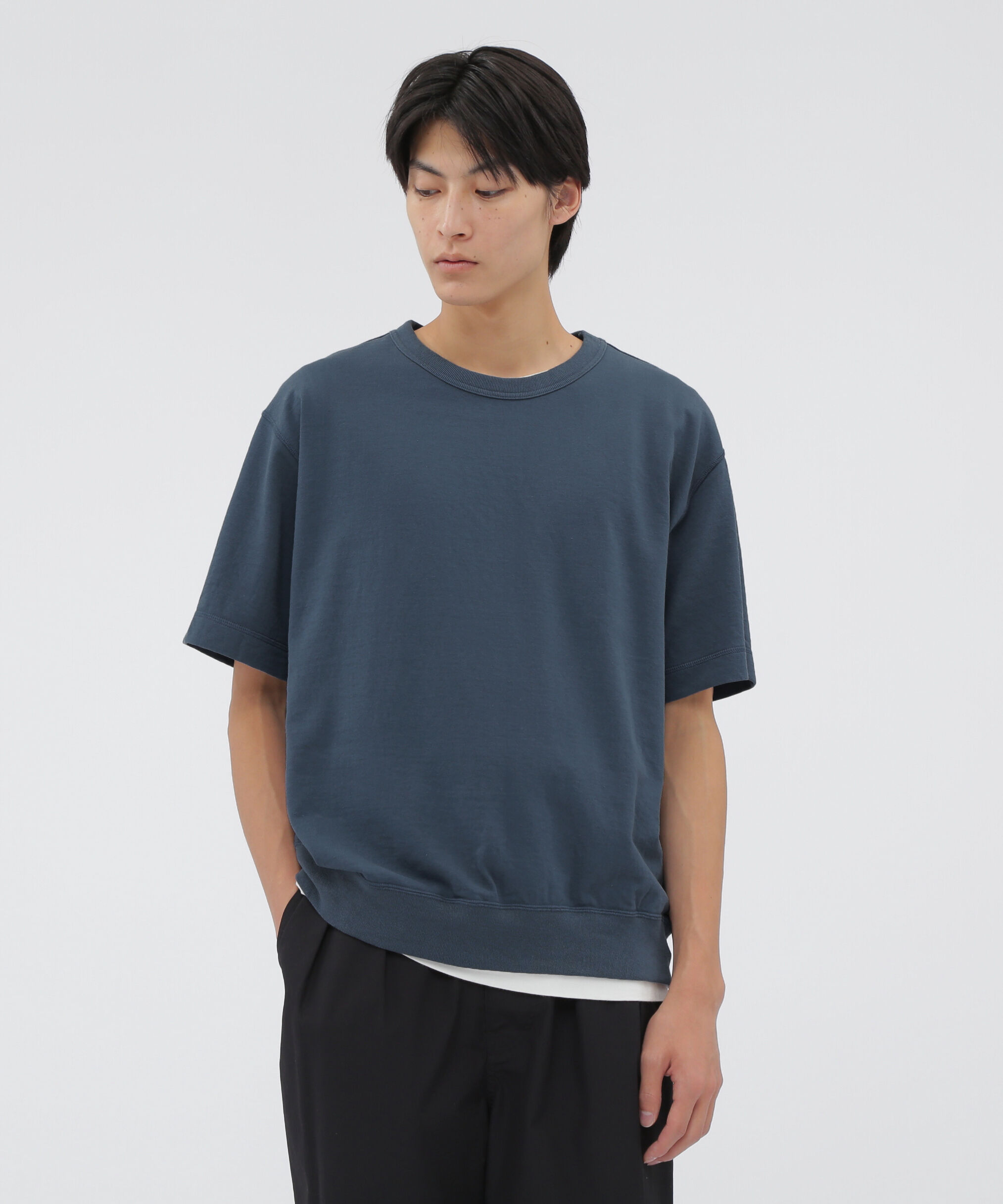 MHL.「DRY LIGHT LOOPBACK JERSEY TOP」|Tシャツ・カットソー|MID BLUE3