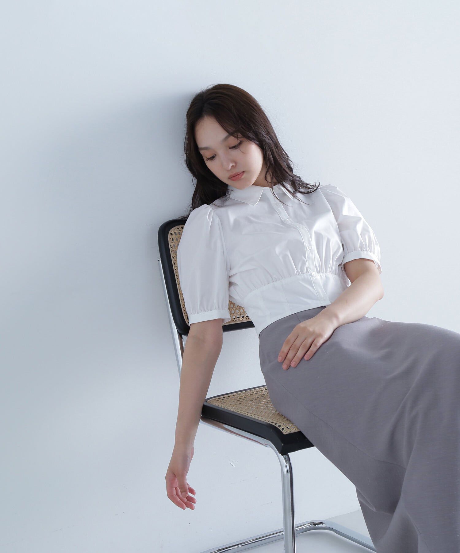  「シャツカラーコルセットブラウス」|シャツ・ブラウス|オフ1