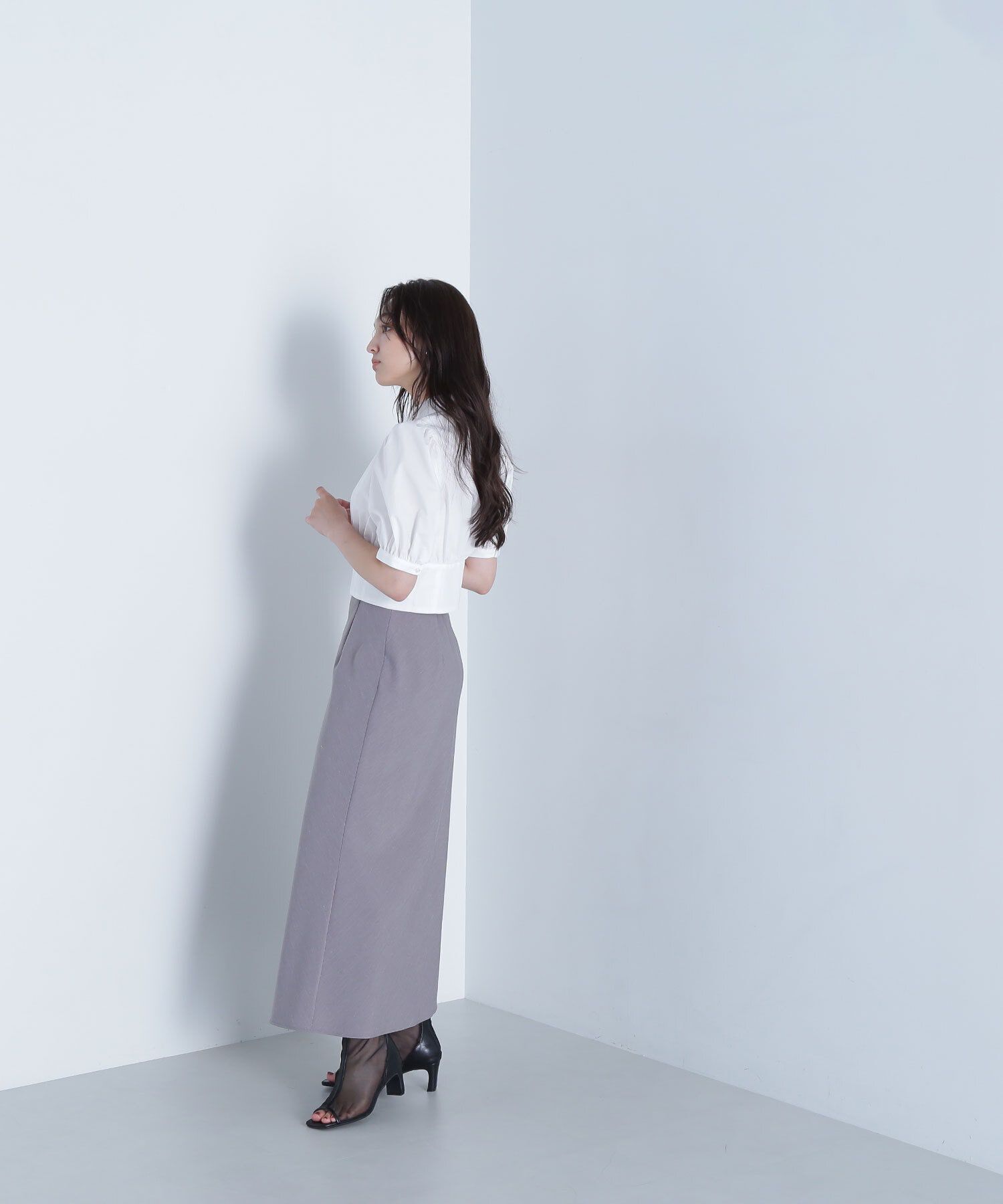  「シャツカラーコルセットブラウス」|シャツ・ブラウス|