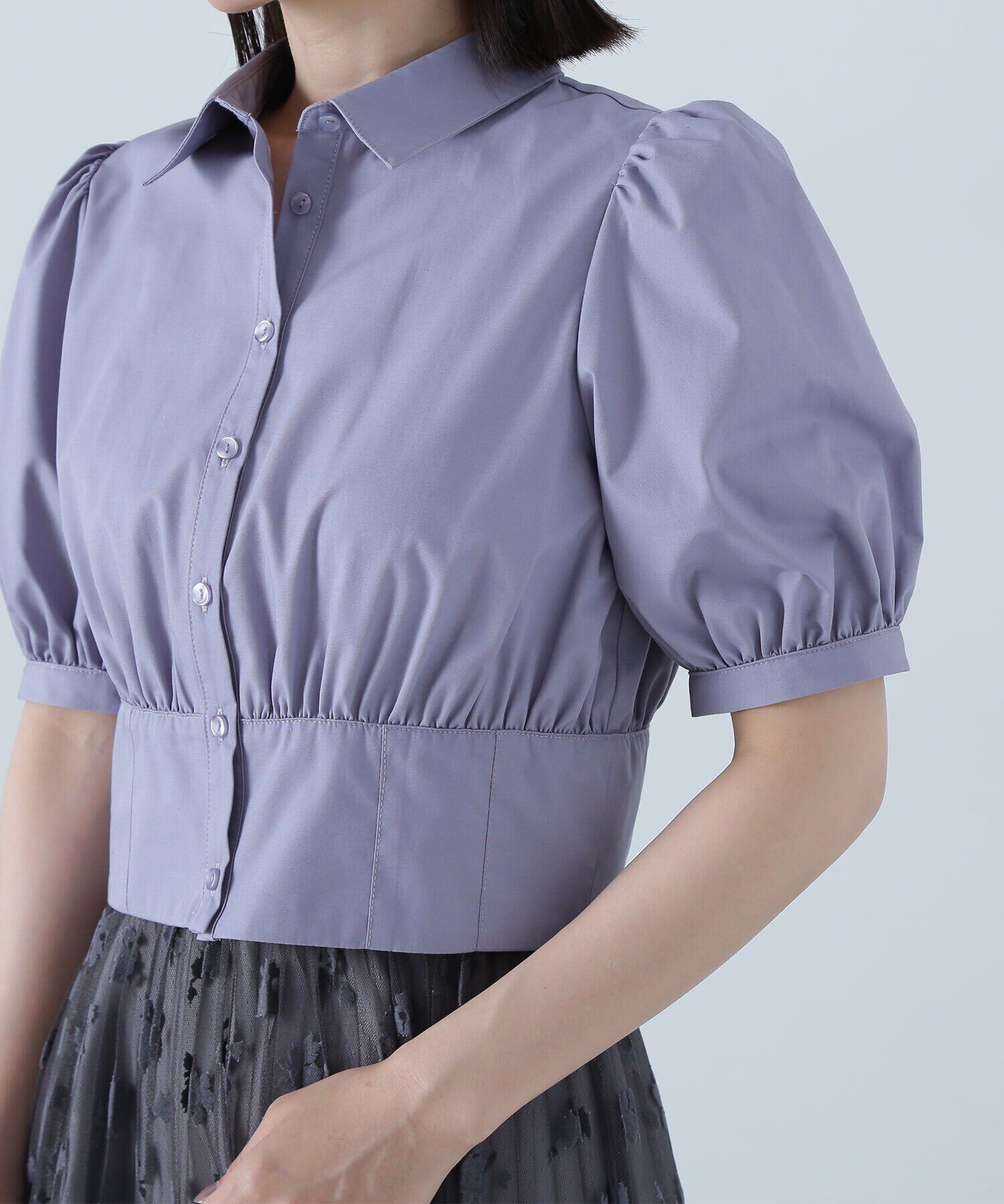  「シャツカラーコルセットブラウス」|シャツ・ブラウス|