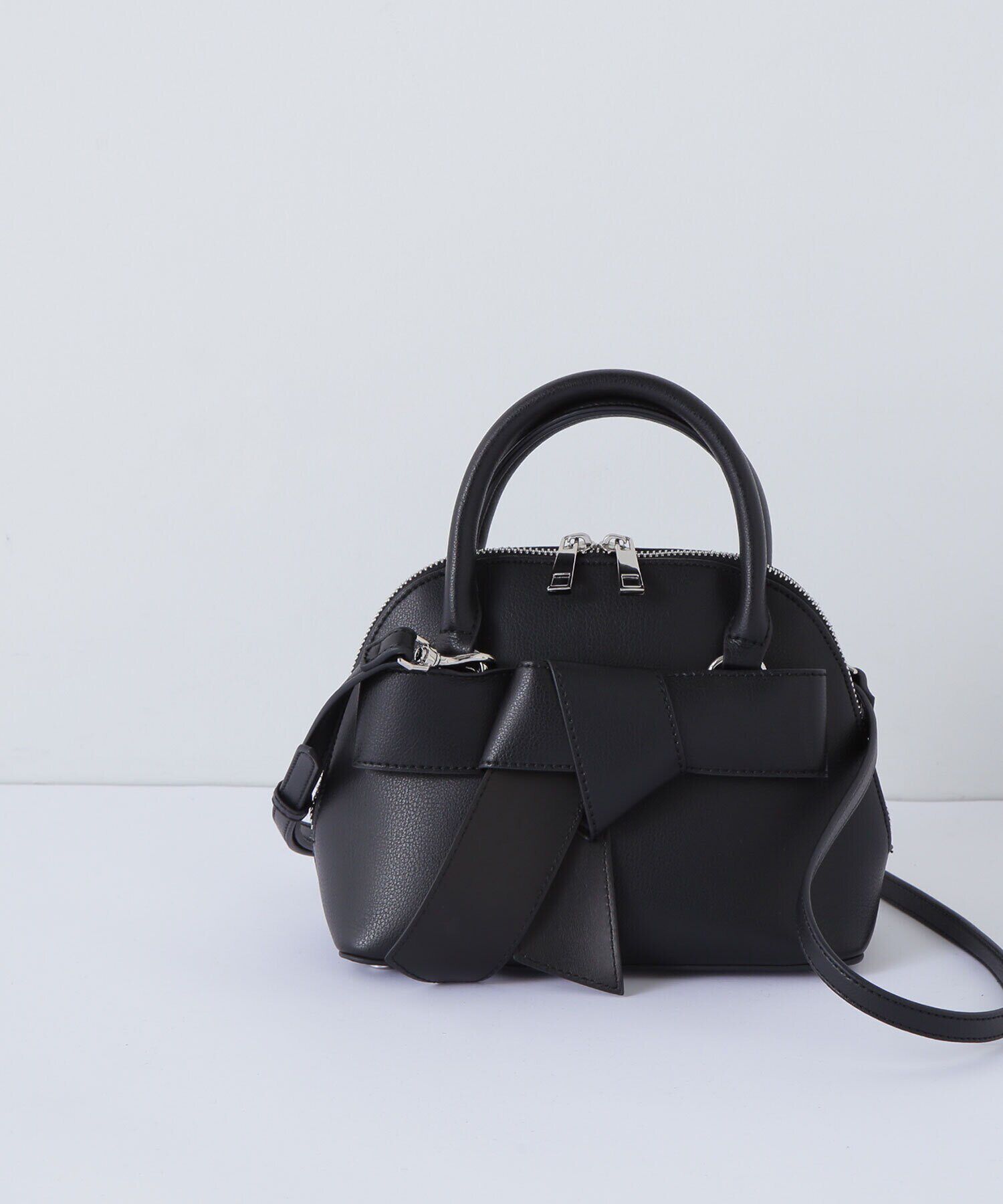  「ボウリボンミニボストンバッグ」|ショルダー・メッセンジャー|クロ