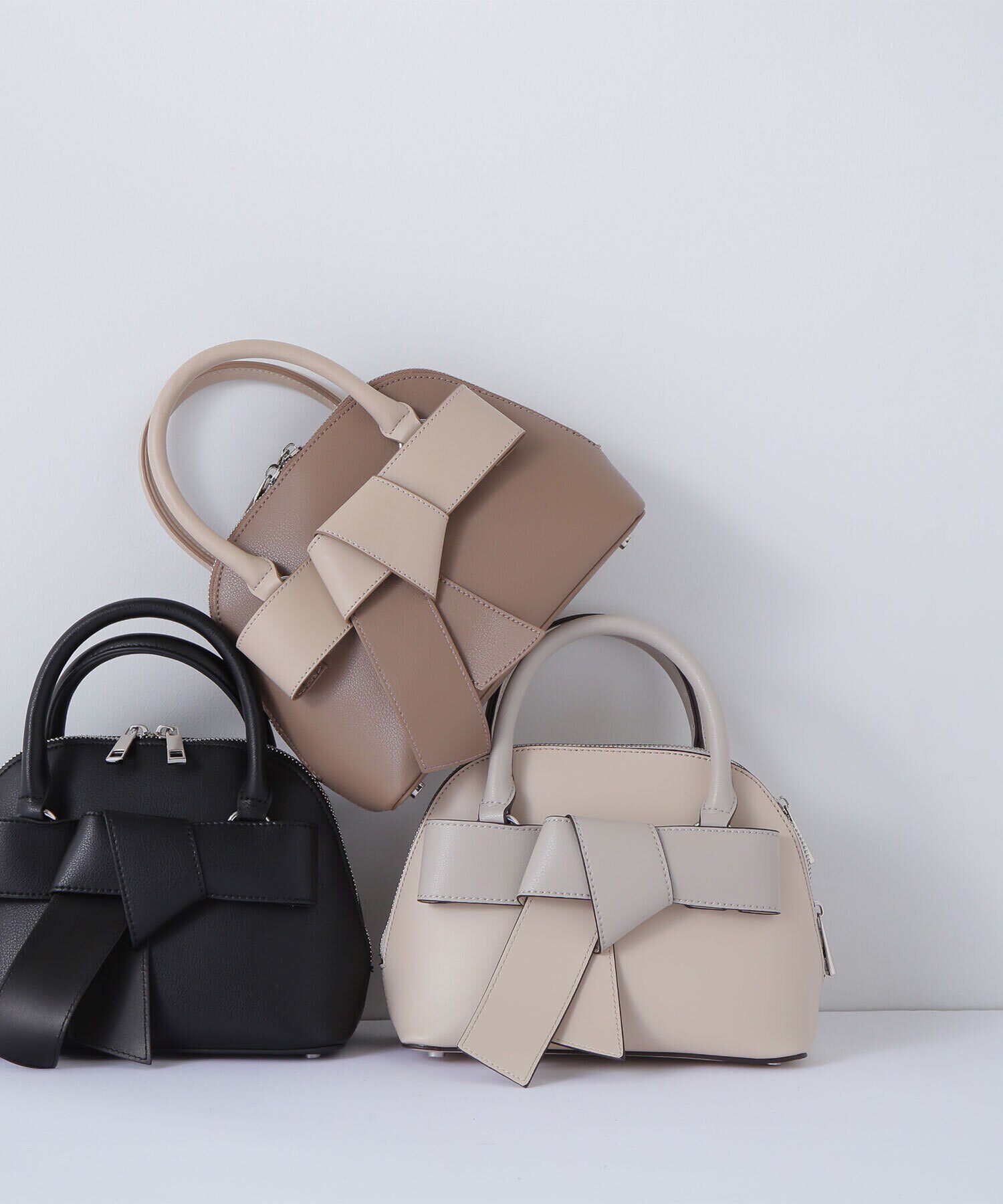  「ボウリボンミニボストンバッグ」|ショルダー・メッセンジャー|ベージュ