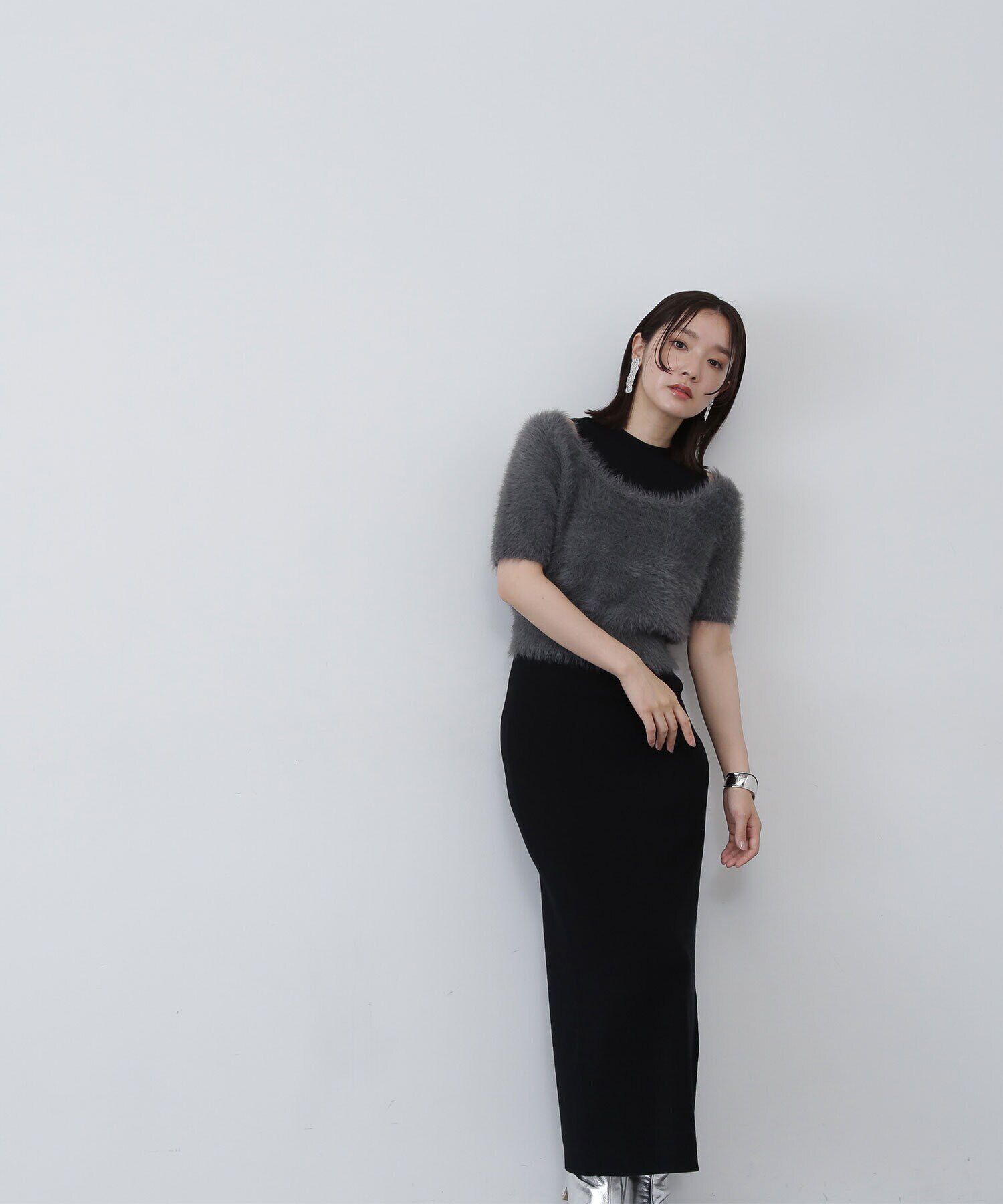  「Uネックフェザーニット＆アメスリニットワンピース」|ワンピース|クロ&times;チャコ  2