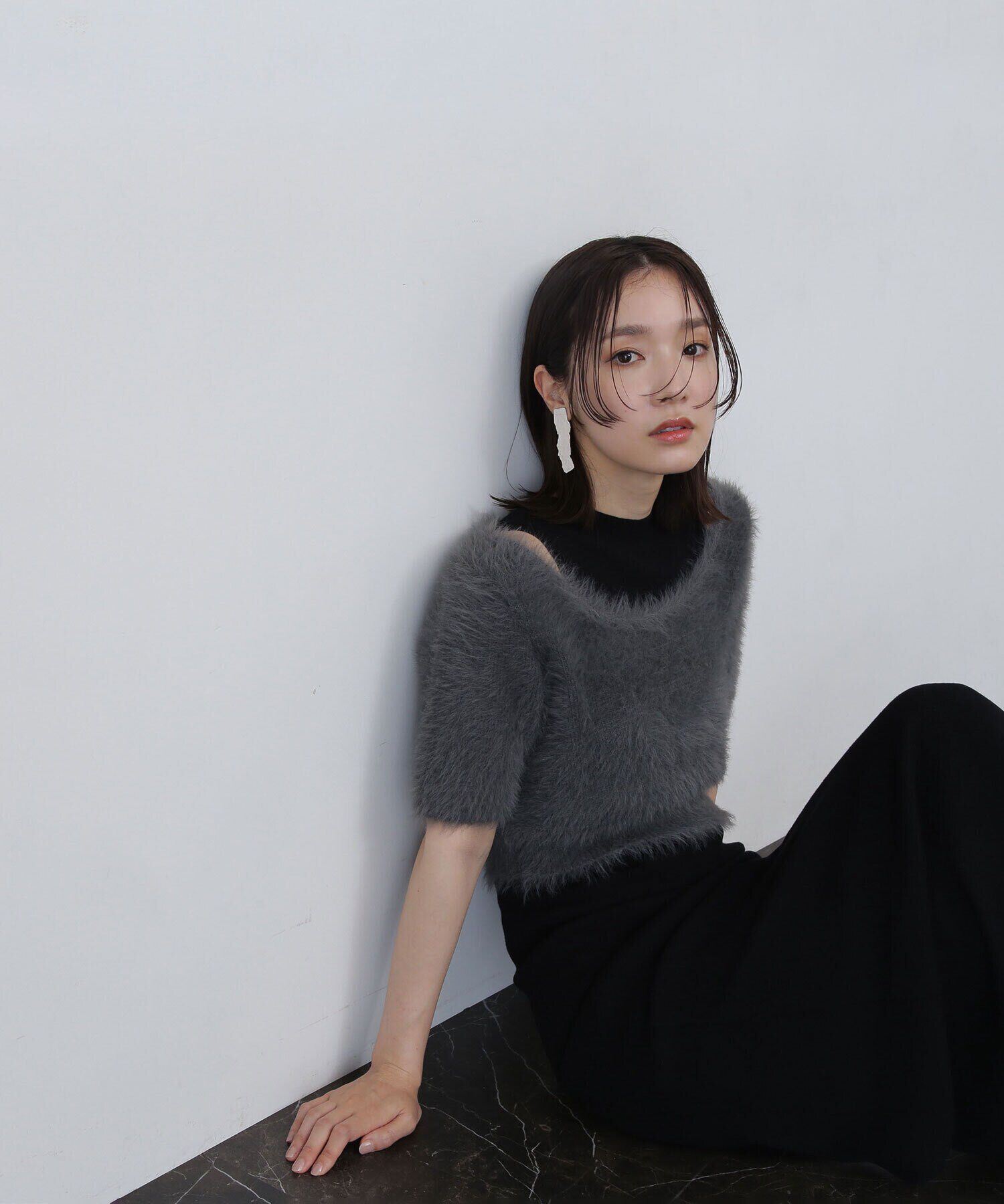  「Uネックフェザーニット＆アメスリニットワンピース」|ワンピース|