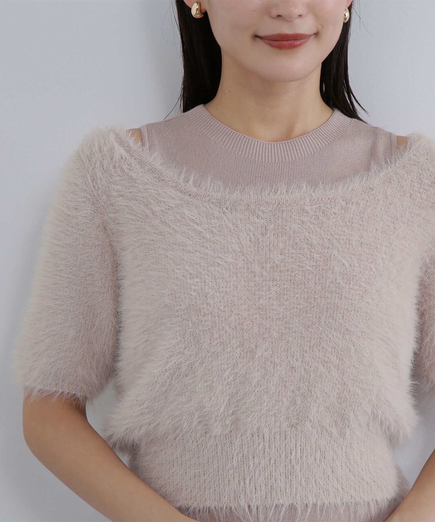  「Uネックフェザーニット＆アメスリニットワンピース」|ワンピース|