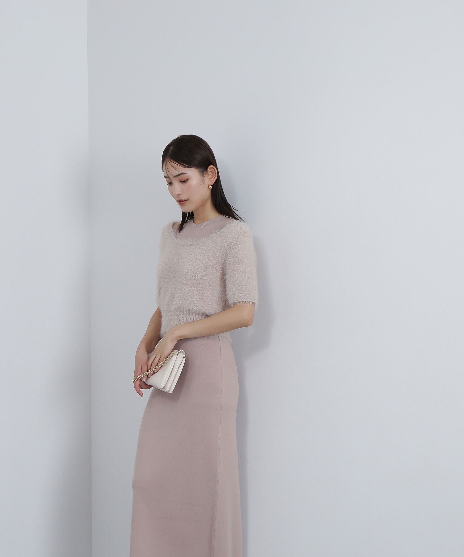  「Uネックフェザーニット＆アメスリニットワンピース」|ワンピース|