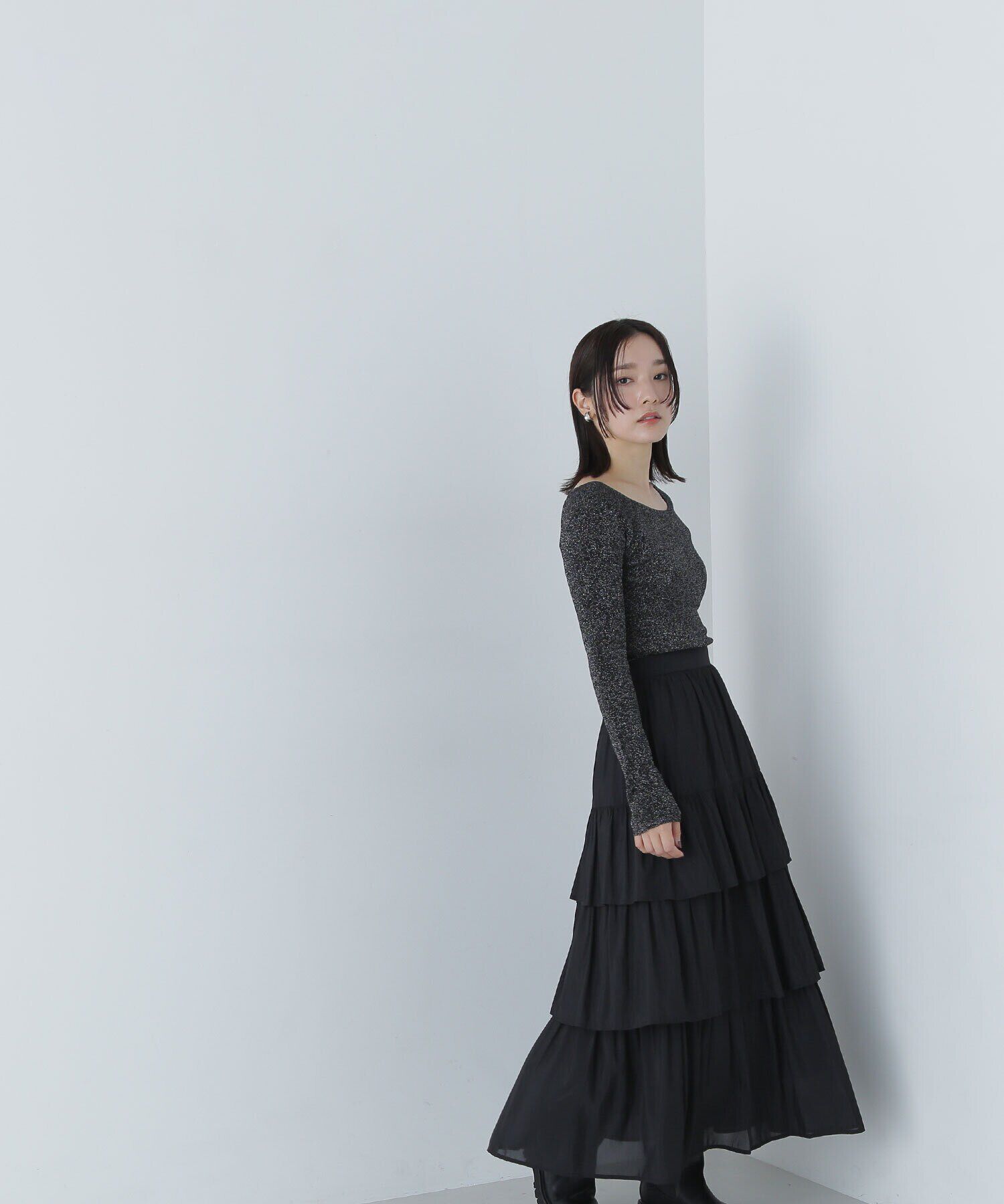  「グロッシーティアードスカート　24AW」|スカート|