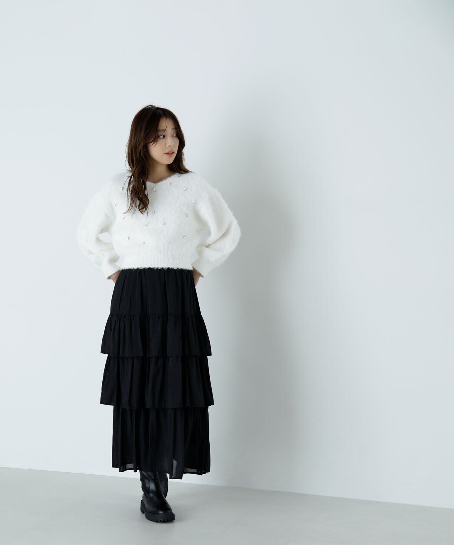  「グロッシーティアードスカート　24AW」|スカート|