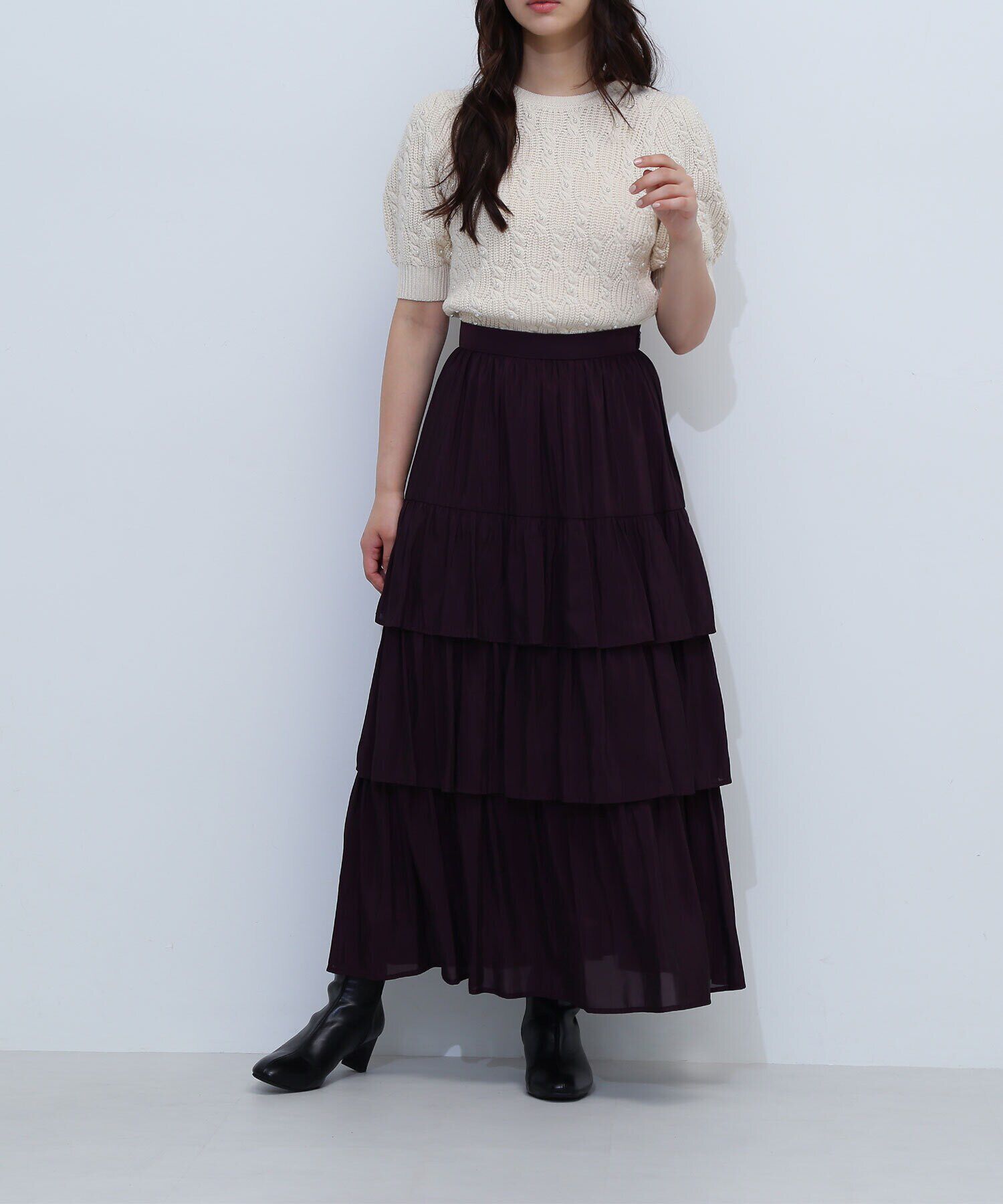  「グロッシーティアードスカート　24AW」|スカート|