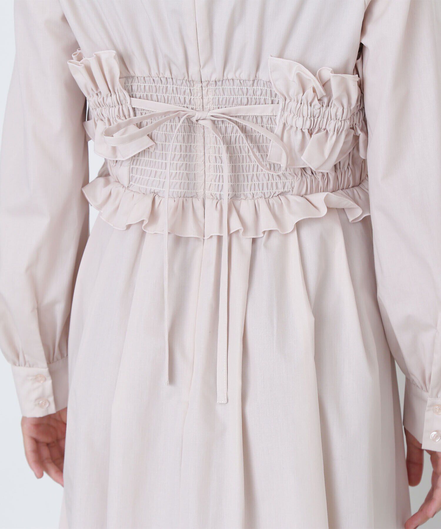  「シャーリングビスチェシャツワンピース」|ワンピース|