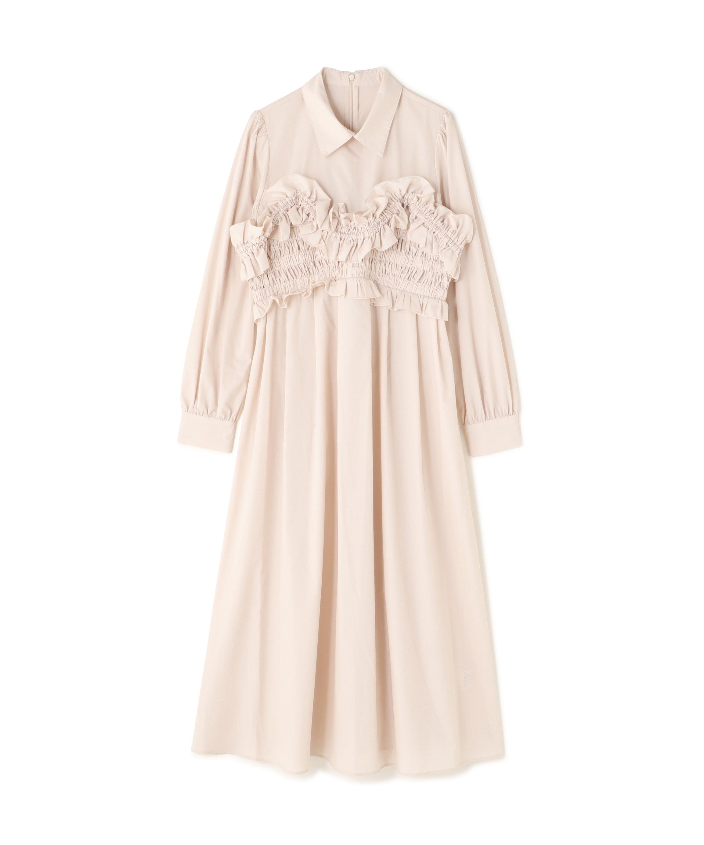  「シャーリングビスチェシャツワンピース」|ワンピース|