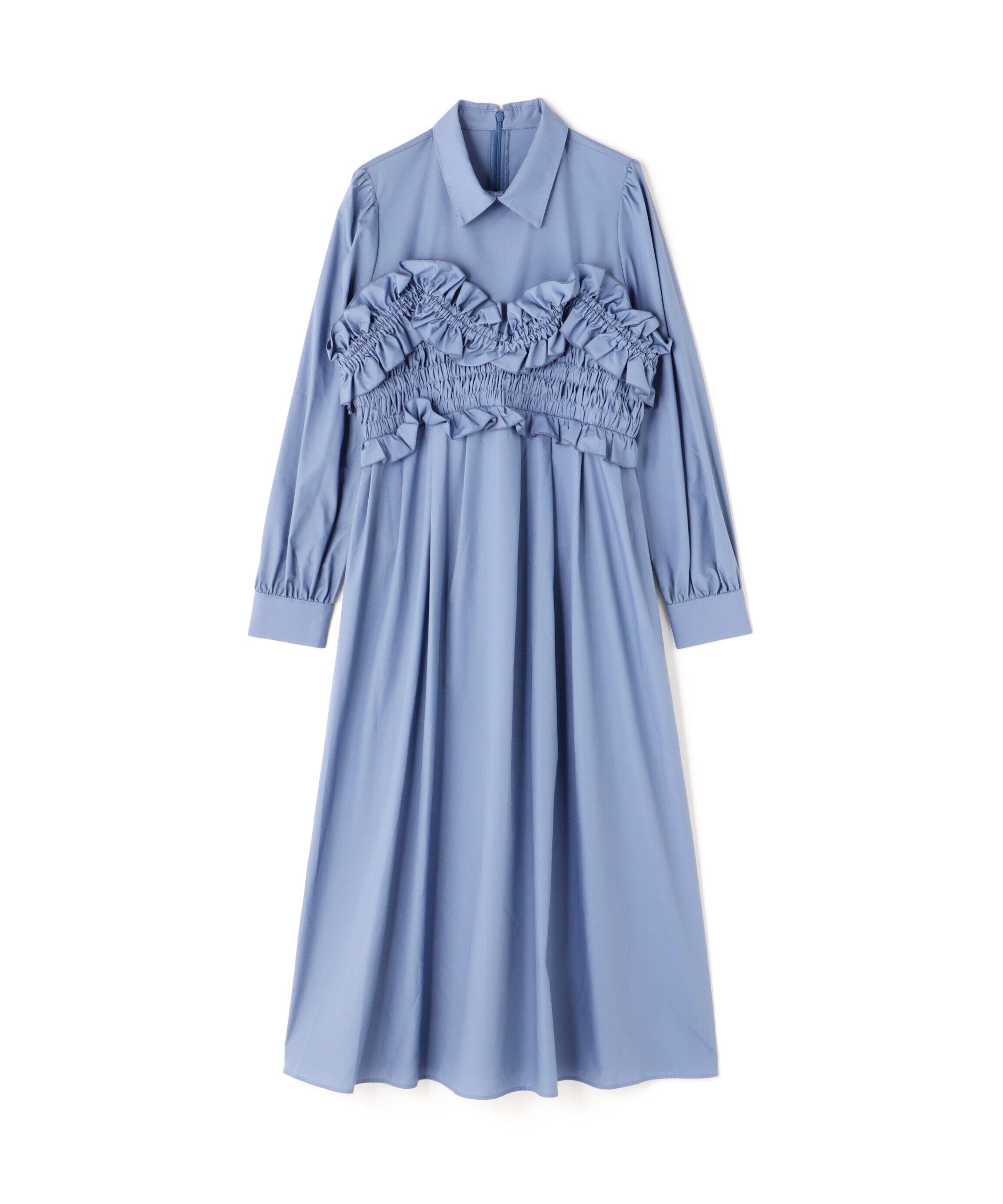  「シャーリングビスチェシャツワンピース」|ワンピース|