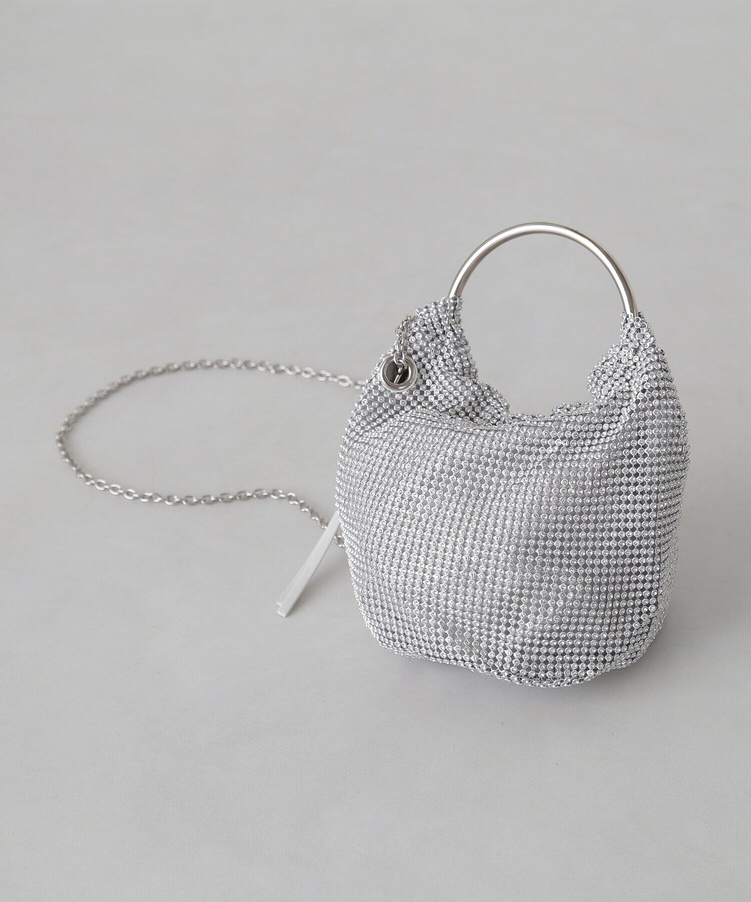  「キラキラリングハンドルバッグ」|ハンドバッグ|シルバー