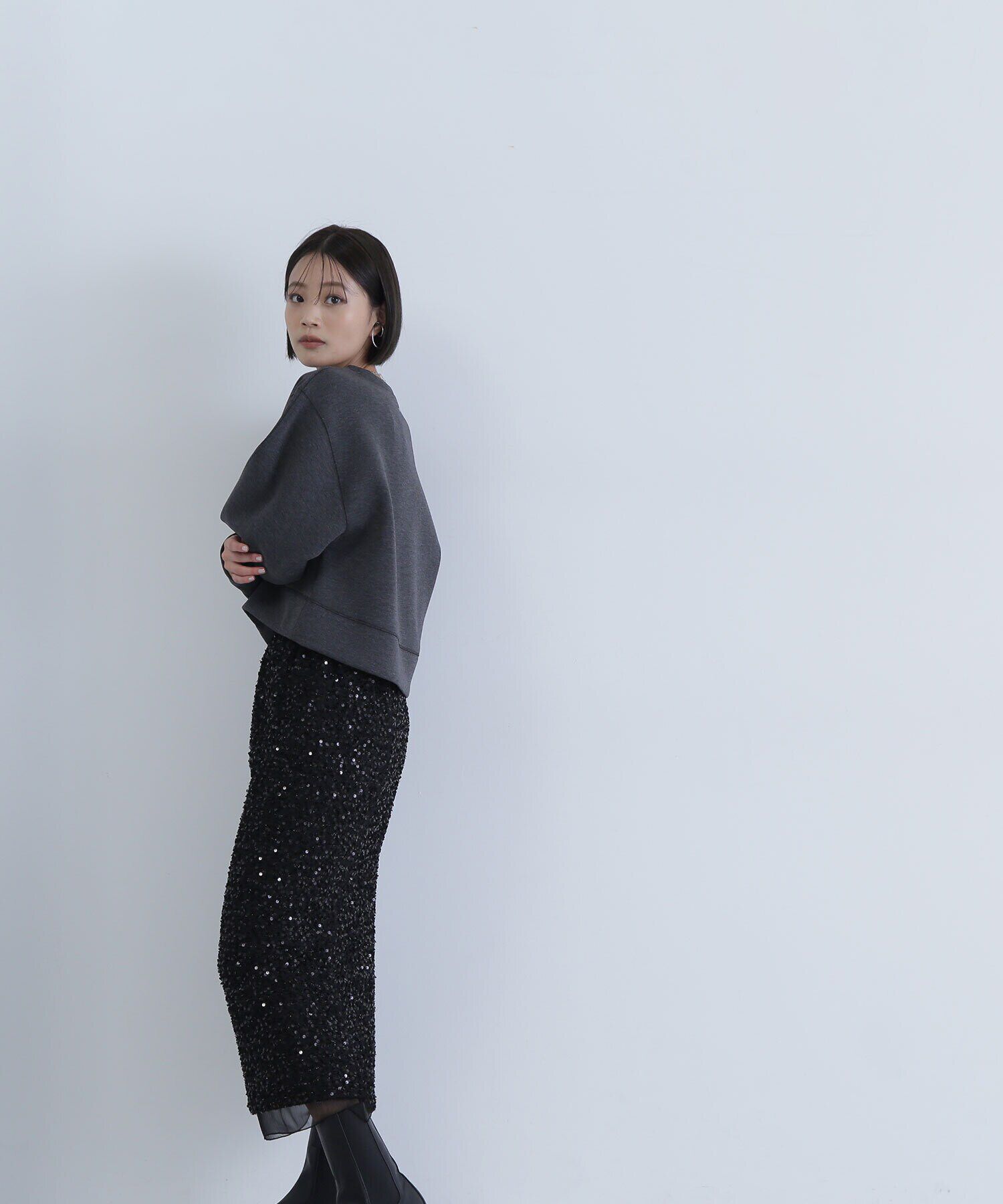  「スパンコールナロースカート」|スカート|