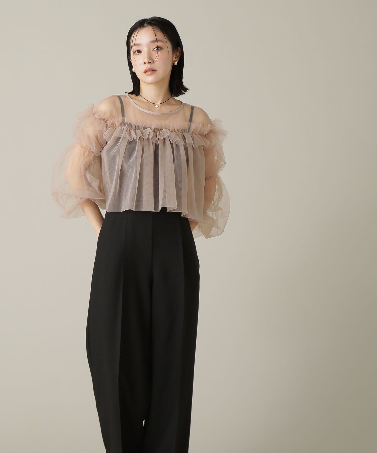  「チュールトップス＆オールインワン」|ワンピース|