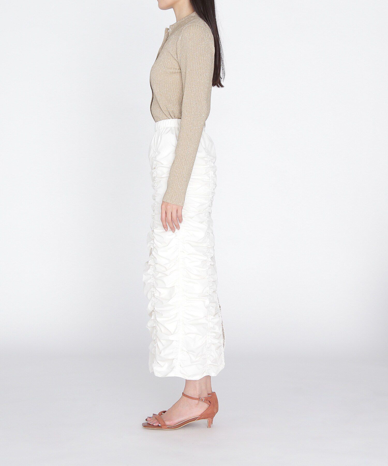  「シャーリングナロースカート」|スカート|