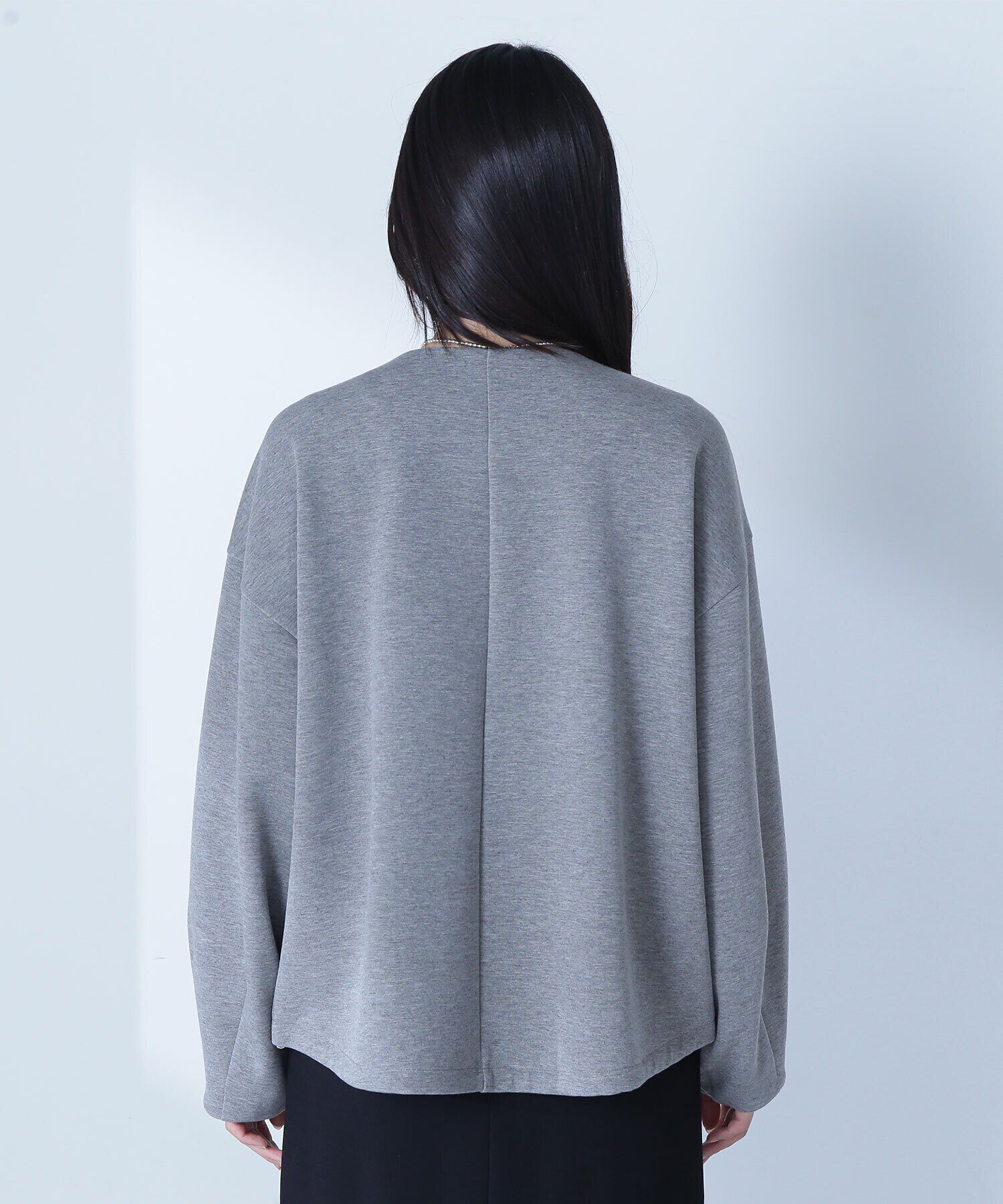  「ノーカラーダンボールフォルムブルゾン」|ブルゾン・スタジャン|