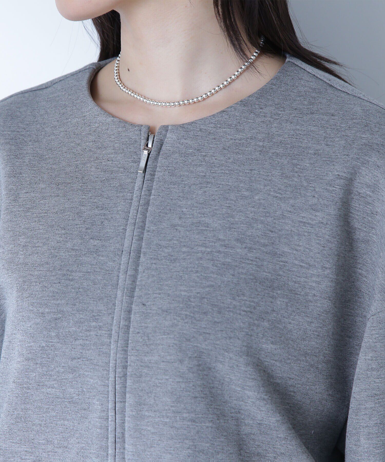  「ノーカラーダンボールフォルムブルゾン」|ブルゾン・スタジャン|