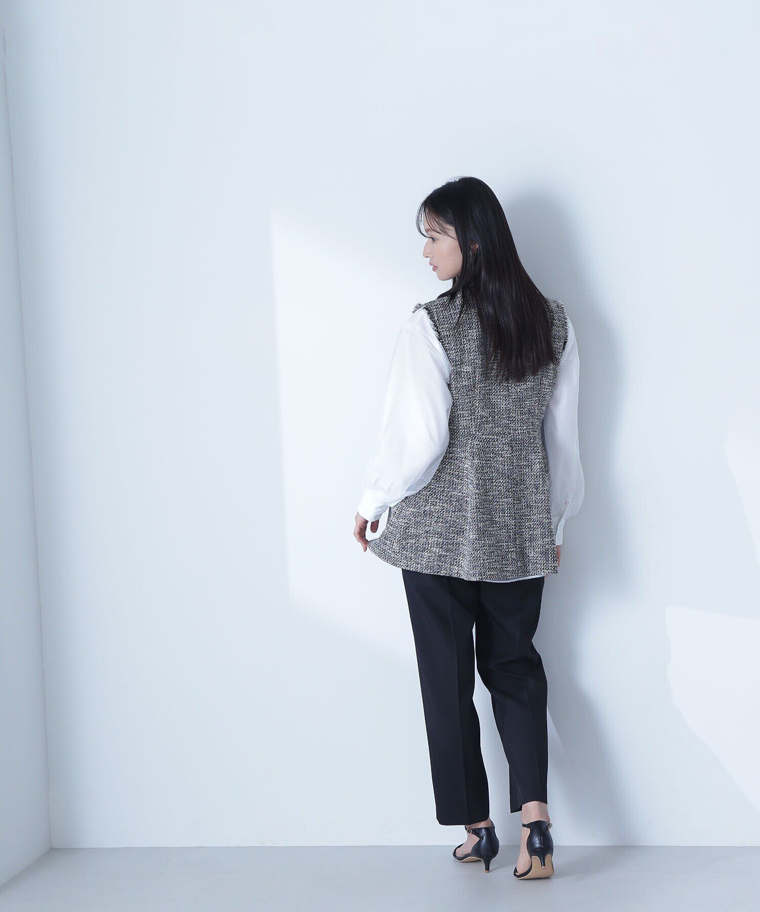  「スプリングツイード ペプラムジレ」|ブルゾン・スタジャン|