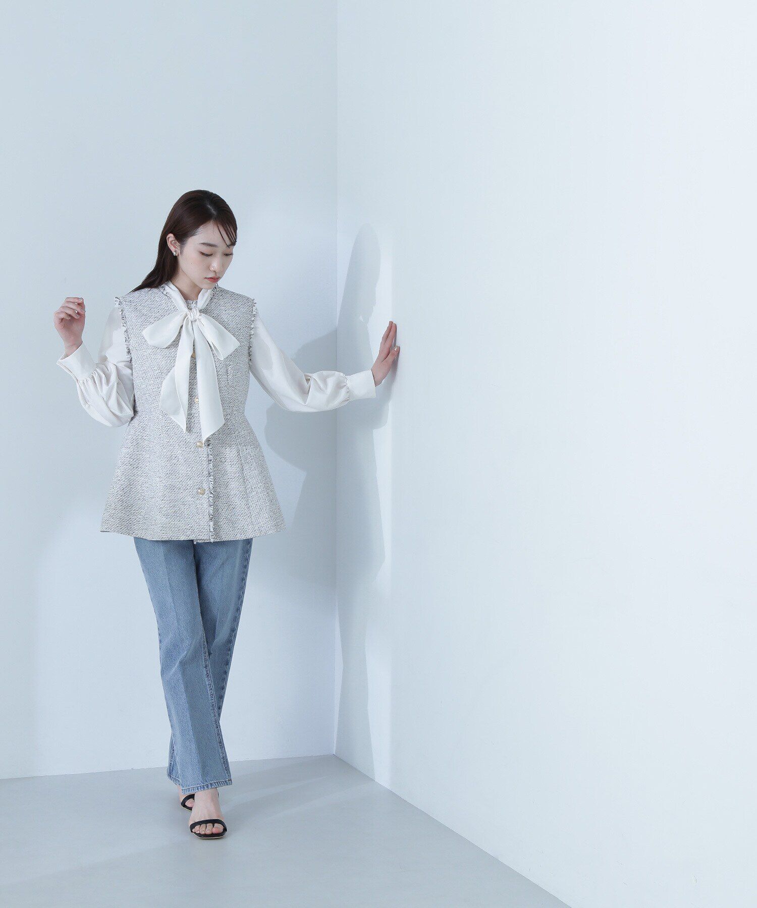  「スプリングツイード ペプラムジレ」|ブルゾン・スタジャン|