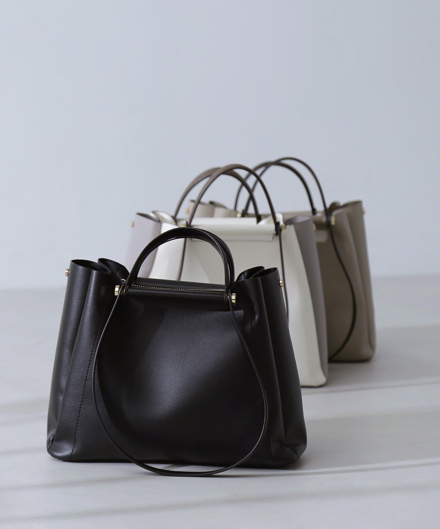  「2wayバーハンドルトートバッグ」|トートバッグ|クロ