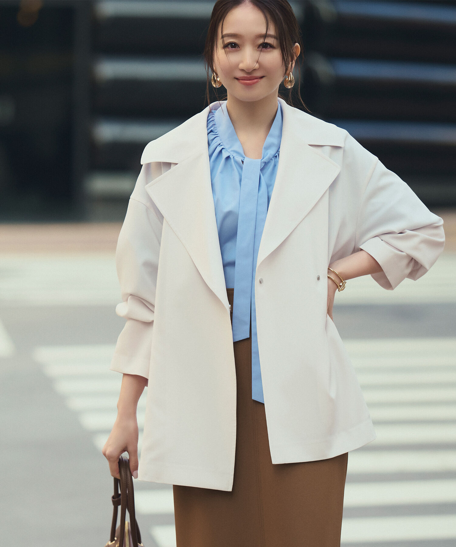  「ライトスプリングコートシリーズ ミドル丈トレンチコート」|ブルゾン・スタジャン|ベージュ4