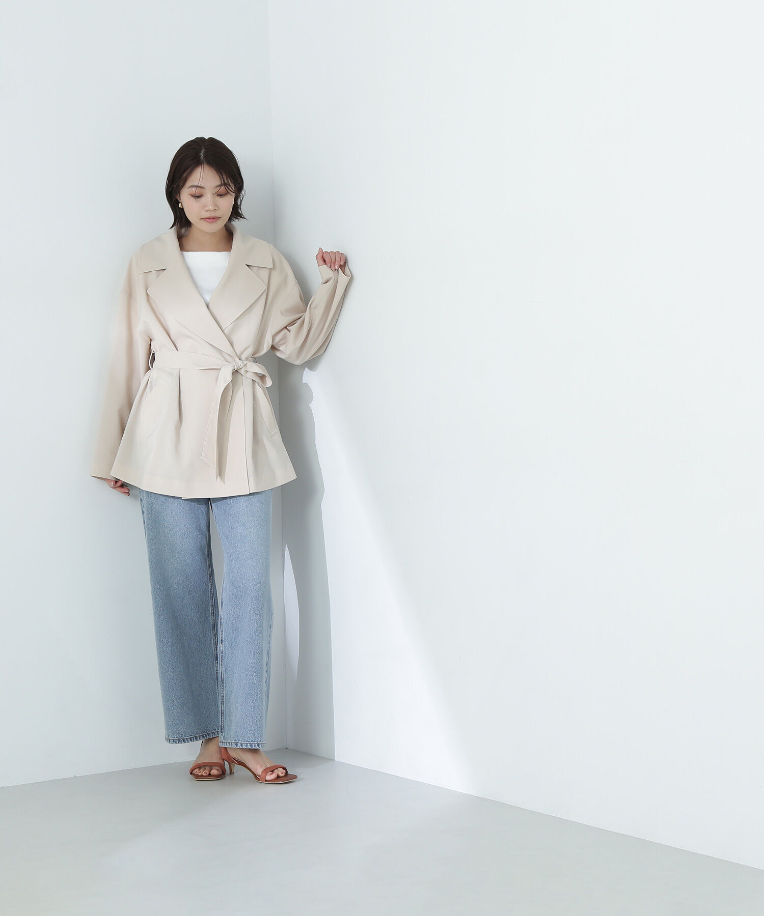  「ライトスプリングコートシリーズ ミドル丈トレンチコート」|ブルゾン・スタジャン|