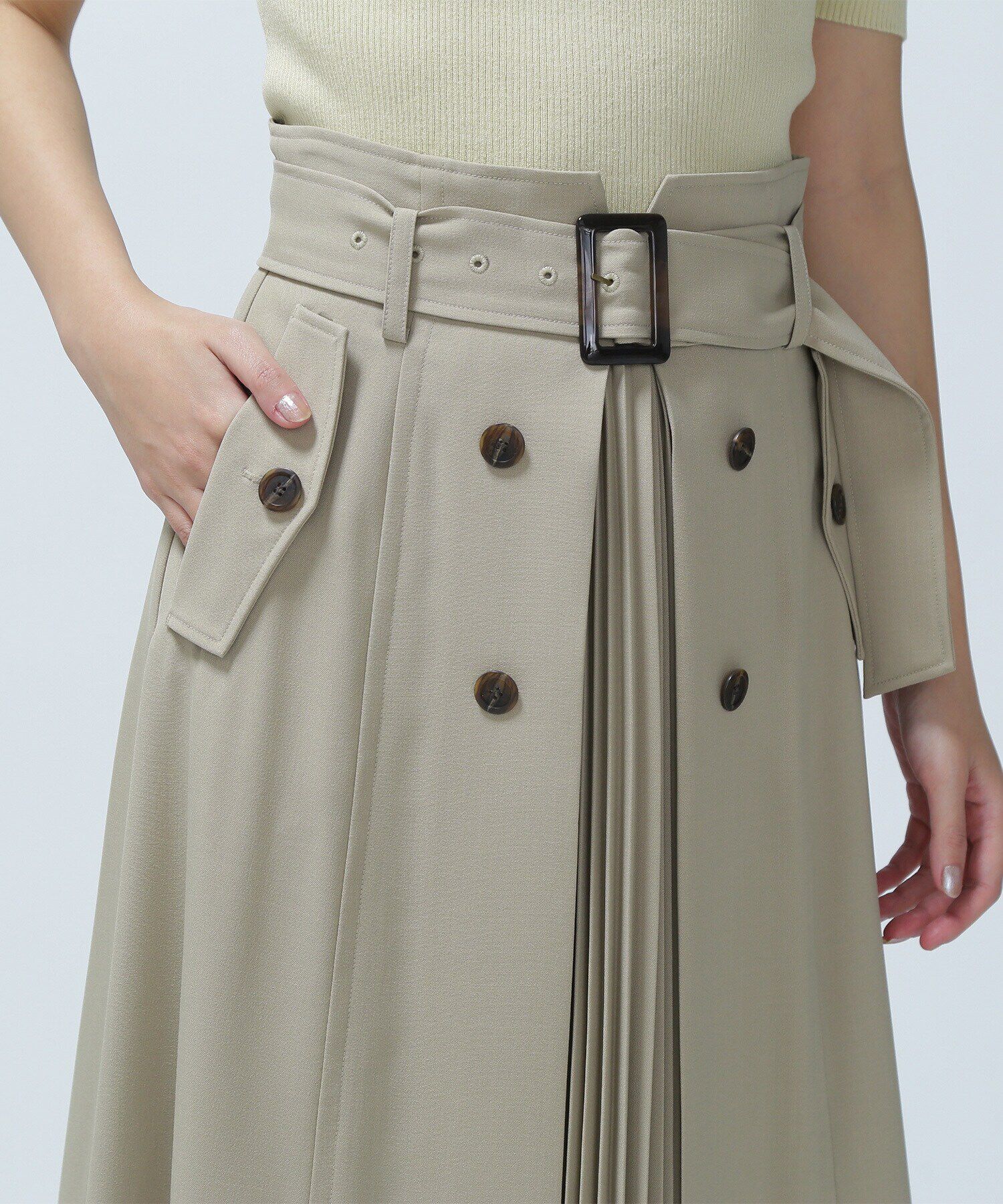  「トレンチディテールフレアスカート」|スカート|