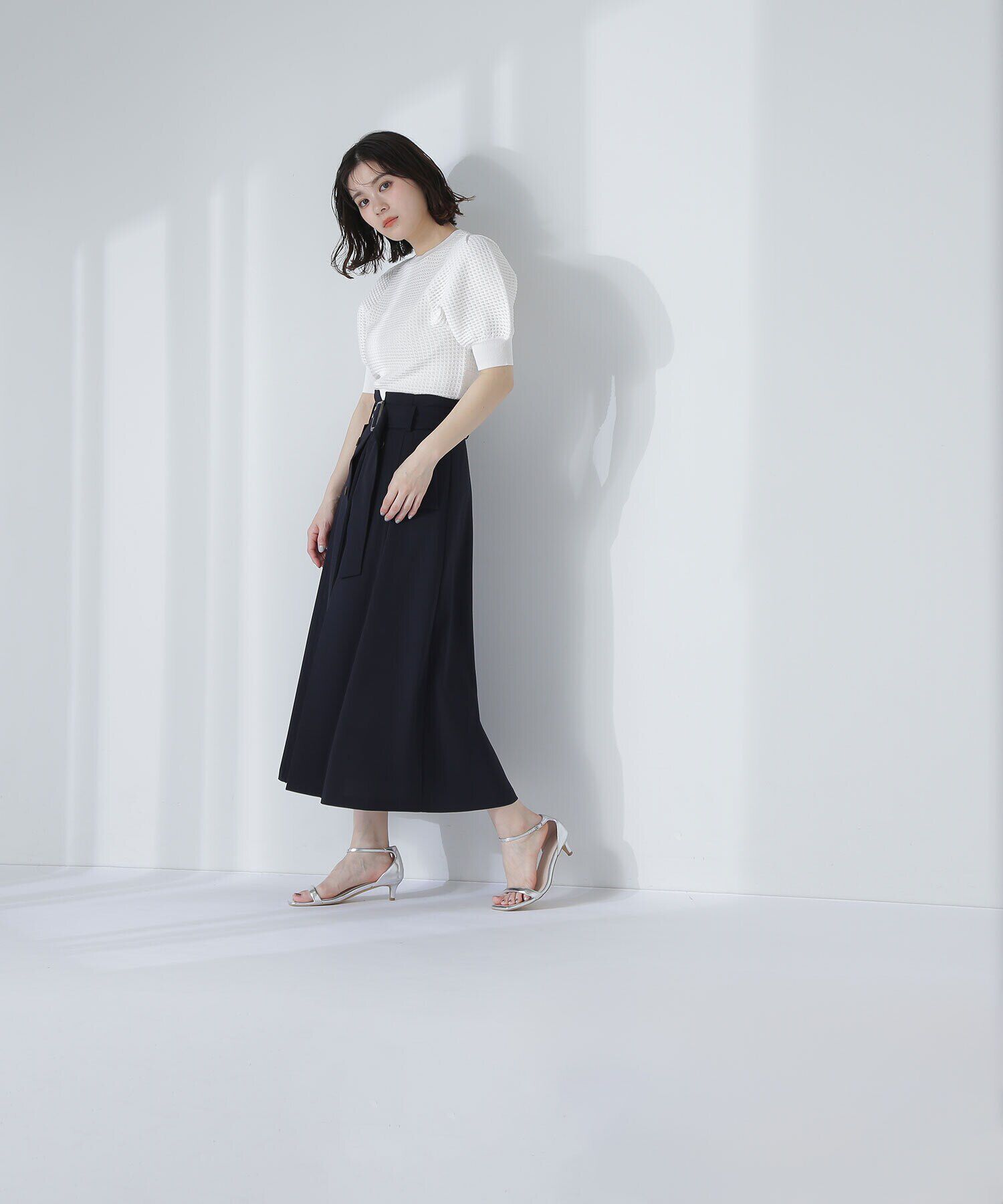  「トレンチディテールフレアスカート」|スカート|