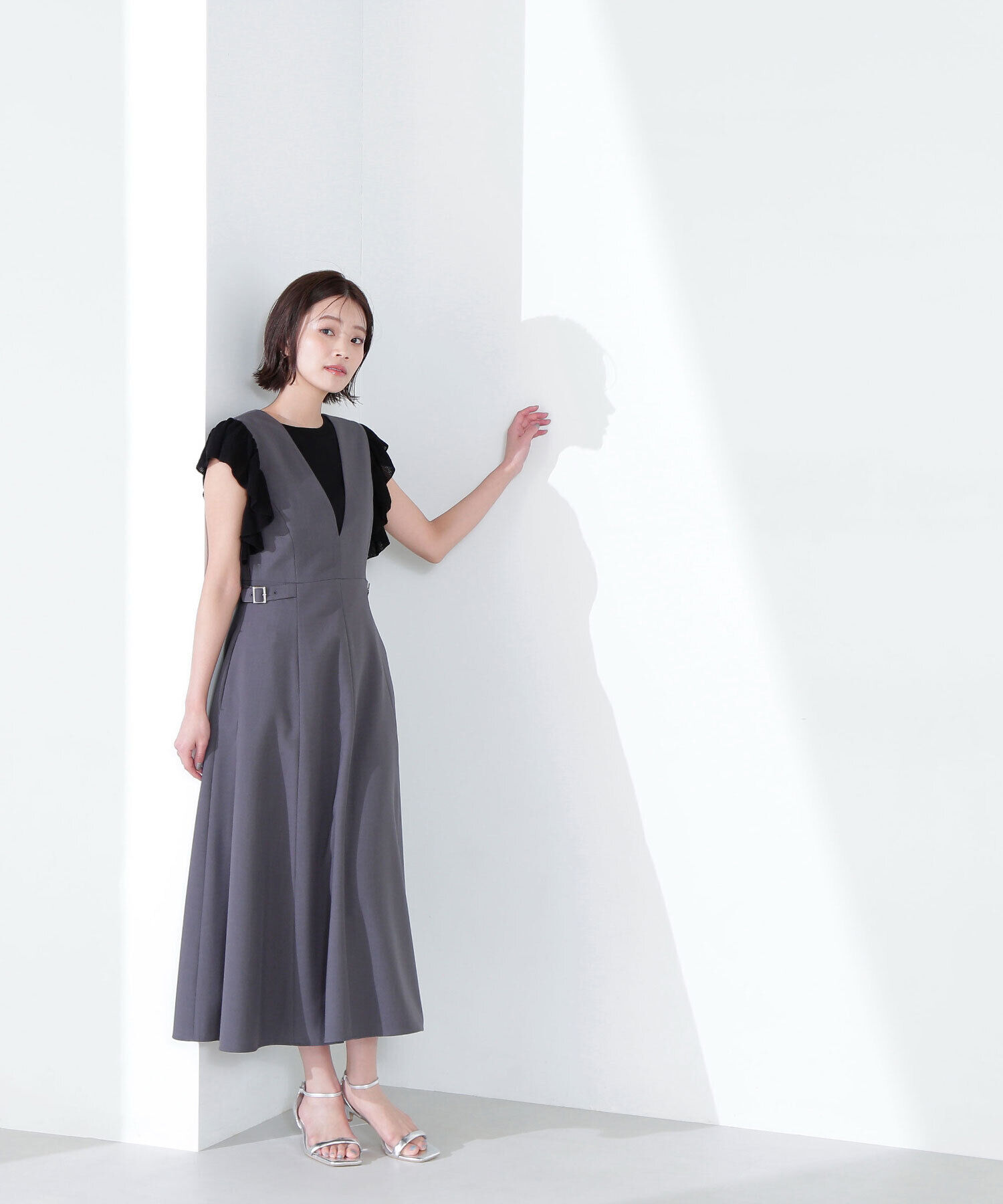  「Vネックサイドバックルジャンスカ」|ワンピース|