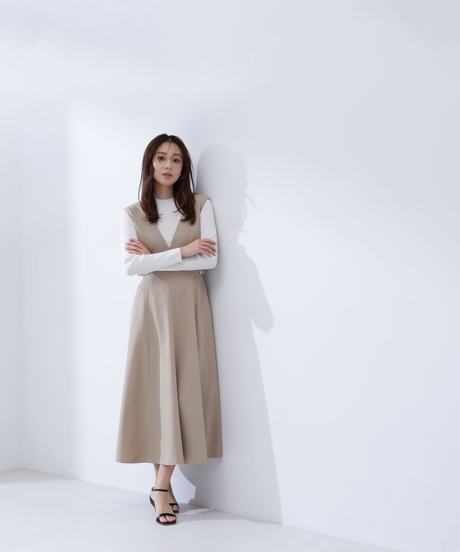  「Vネックサイドバックルジャンスカ」|ワンピース|