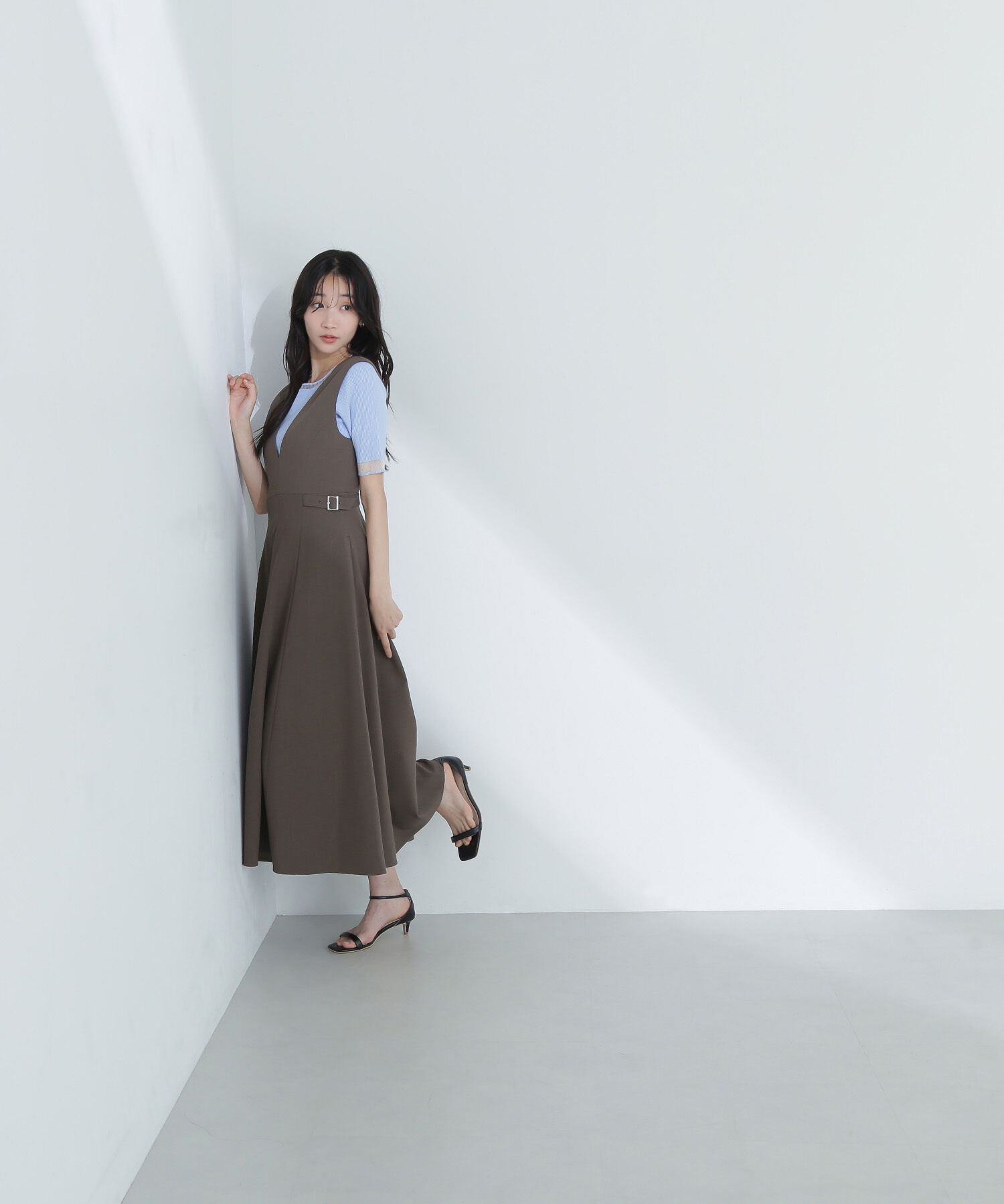  「Vネックサイドバックルジャンスカ」|ワンピース|