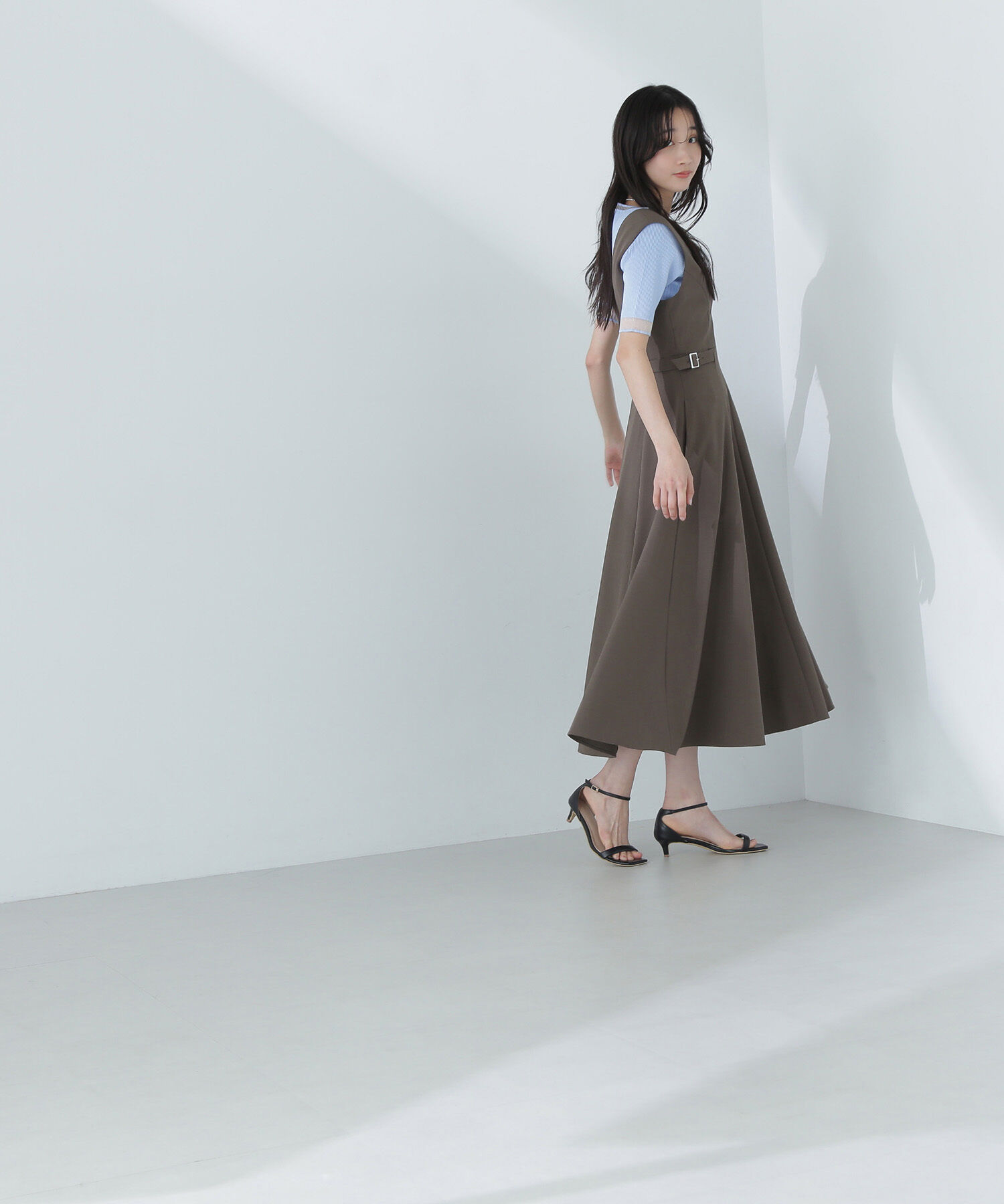  「Vネックサイドバックルジャンスカ」|ワンピース|