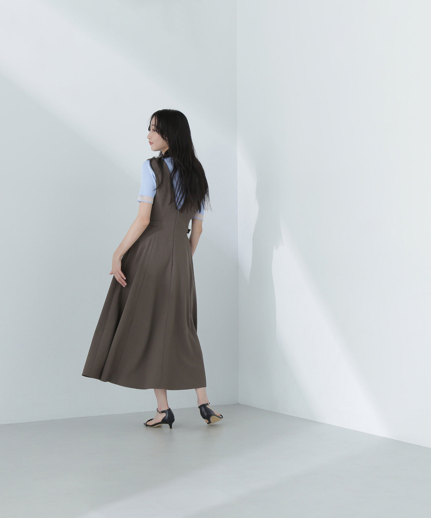  「Vネックサイドバックルジャンスカ」|ワンピース|